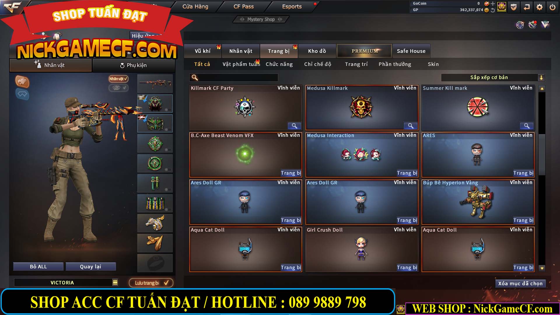 MÃ CF13772 - GIÁ : 6999K - CHIẾN C4 ĐẸP - ZOM XINH - 58 VIP - VIP5