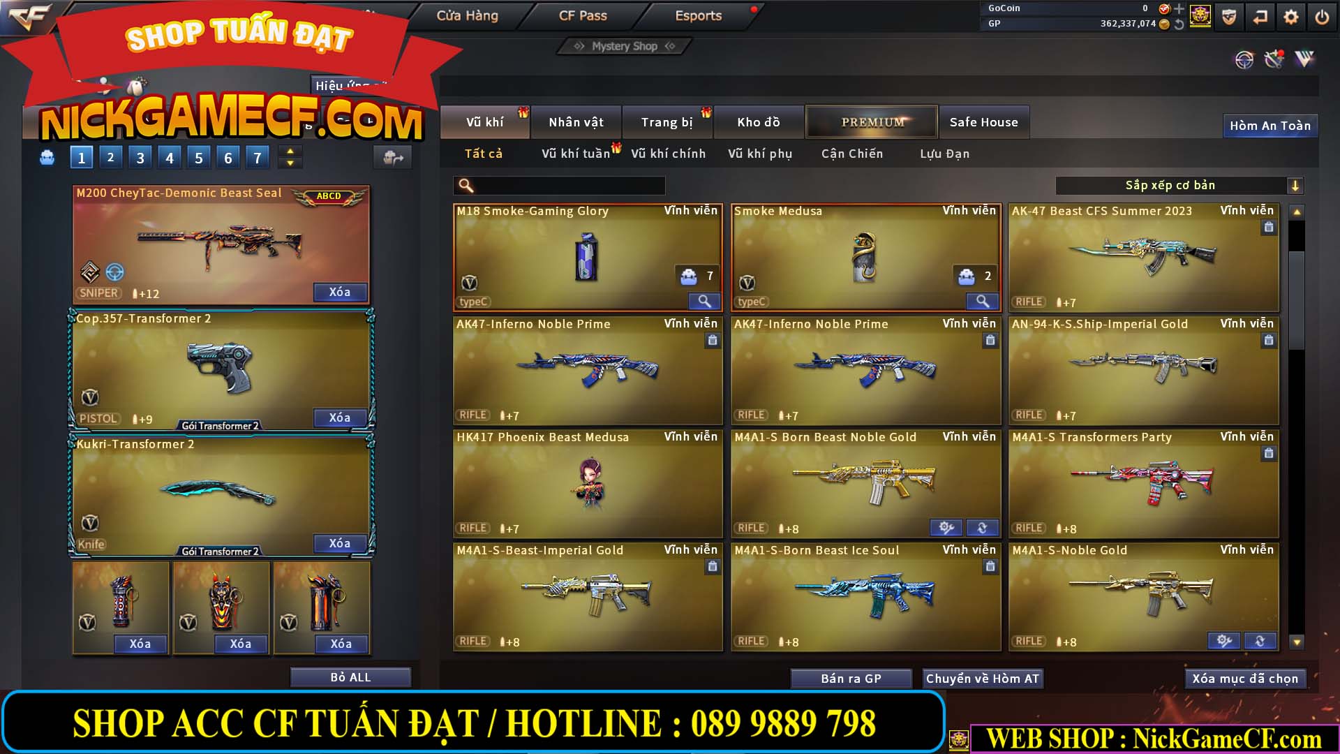 MÃ CF13772 - GIÁ : 6999K - CHIẾN C4 ĐẸP - ZOM XINH - 58 VIP - VIP5