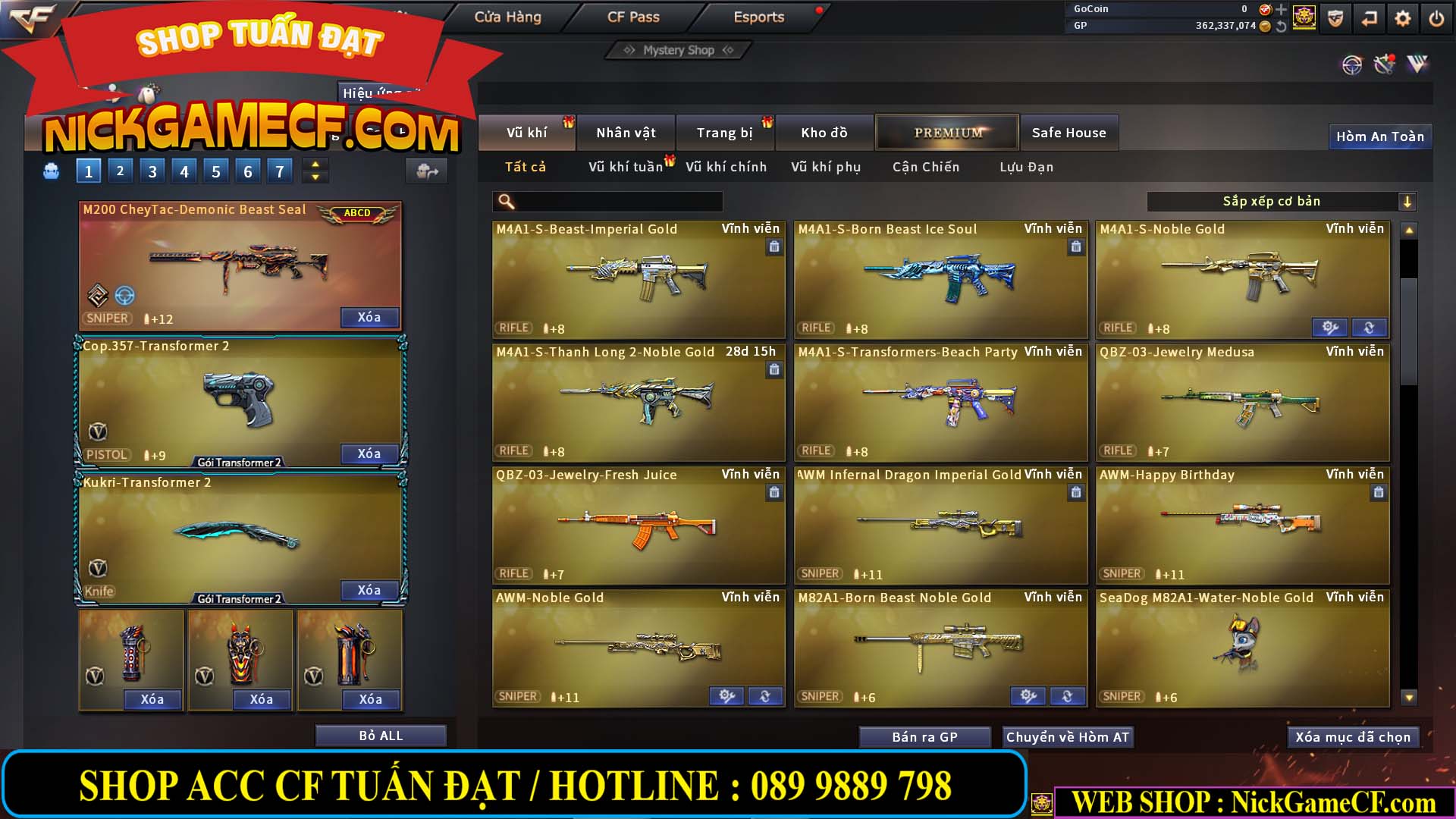 MÃ CF13772 - GIÁ : 6999K - CHIẾN C4 ĐẸP - ZOM XINH - 58 VIP - VIP5