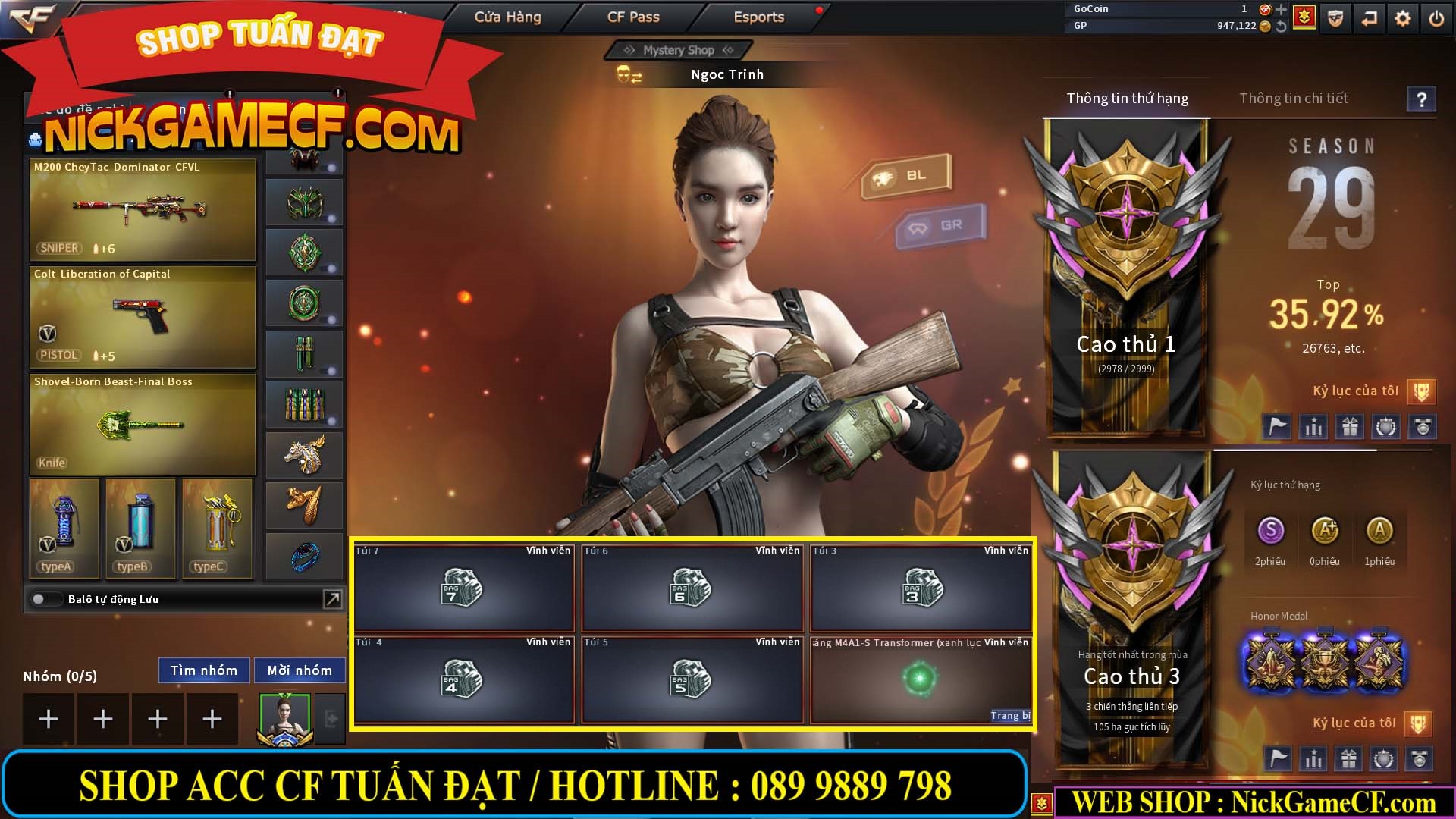 MÃ CF13773 - GIÁ : 3450K - CHIẾN C4 SIÊU XINH - 26 VIP - VIP5