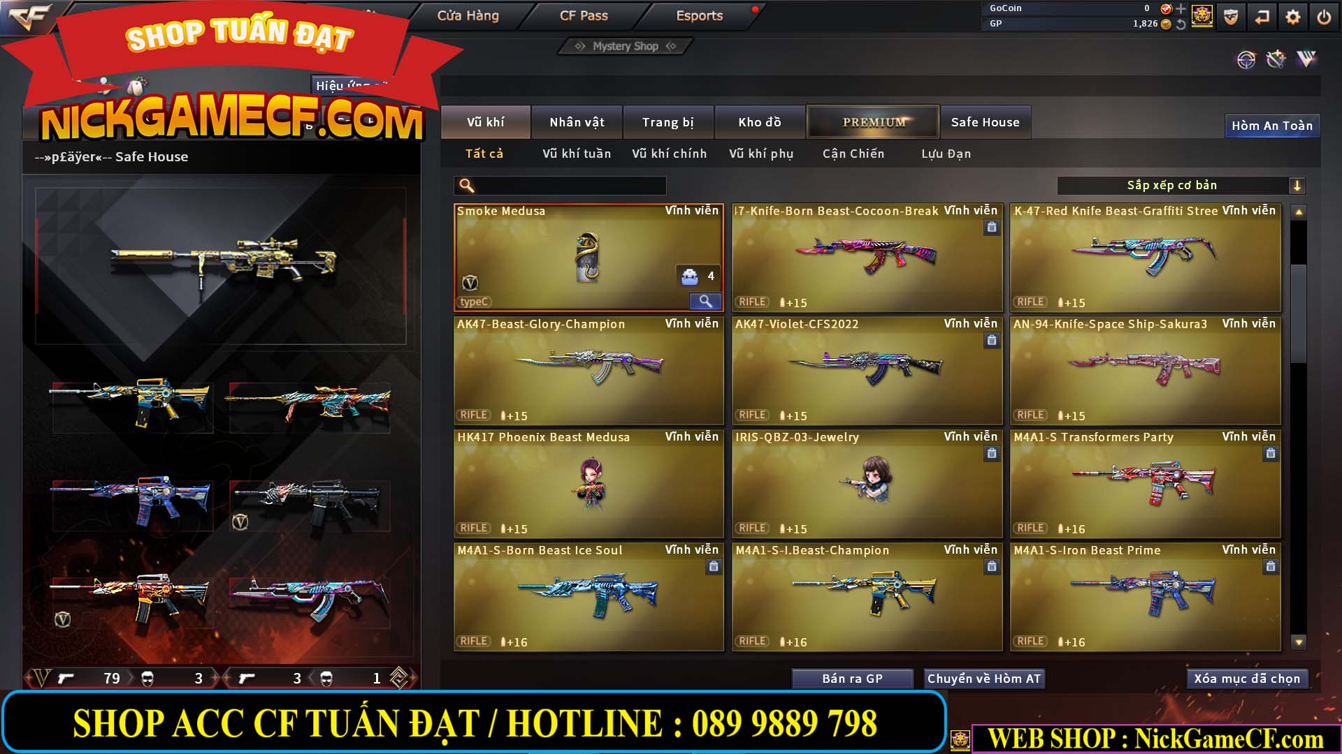 MÃ CF13774 - GIÁ : 10M5 -  SIÊU PHẨM C4+ZOM - 86 VIP - VIP7