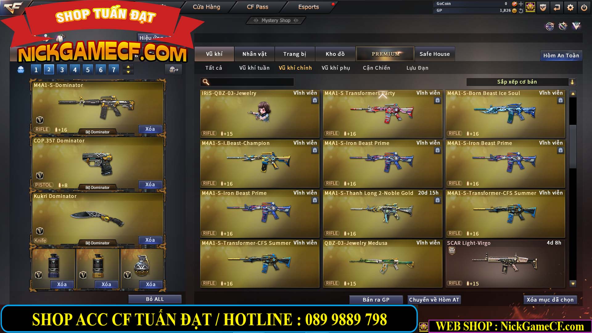 MÃ CF13774 - GIÁ : 10M5 -  SIÊU PHẨM C4+ZOM - 86 VIP - VIP7