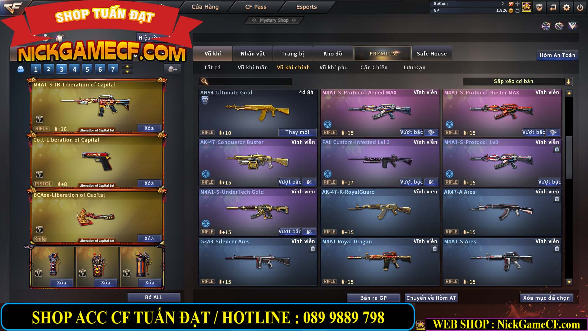 MÃ CF13774 - GIÁ : 10M5 -  SIÊU PHẨM C4+ZOM - 86 VIP - VIP7
