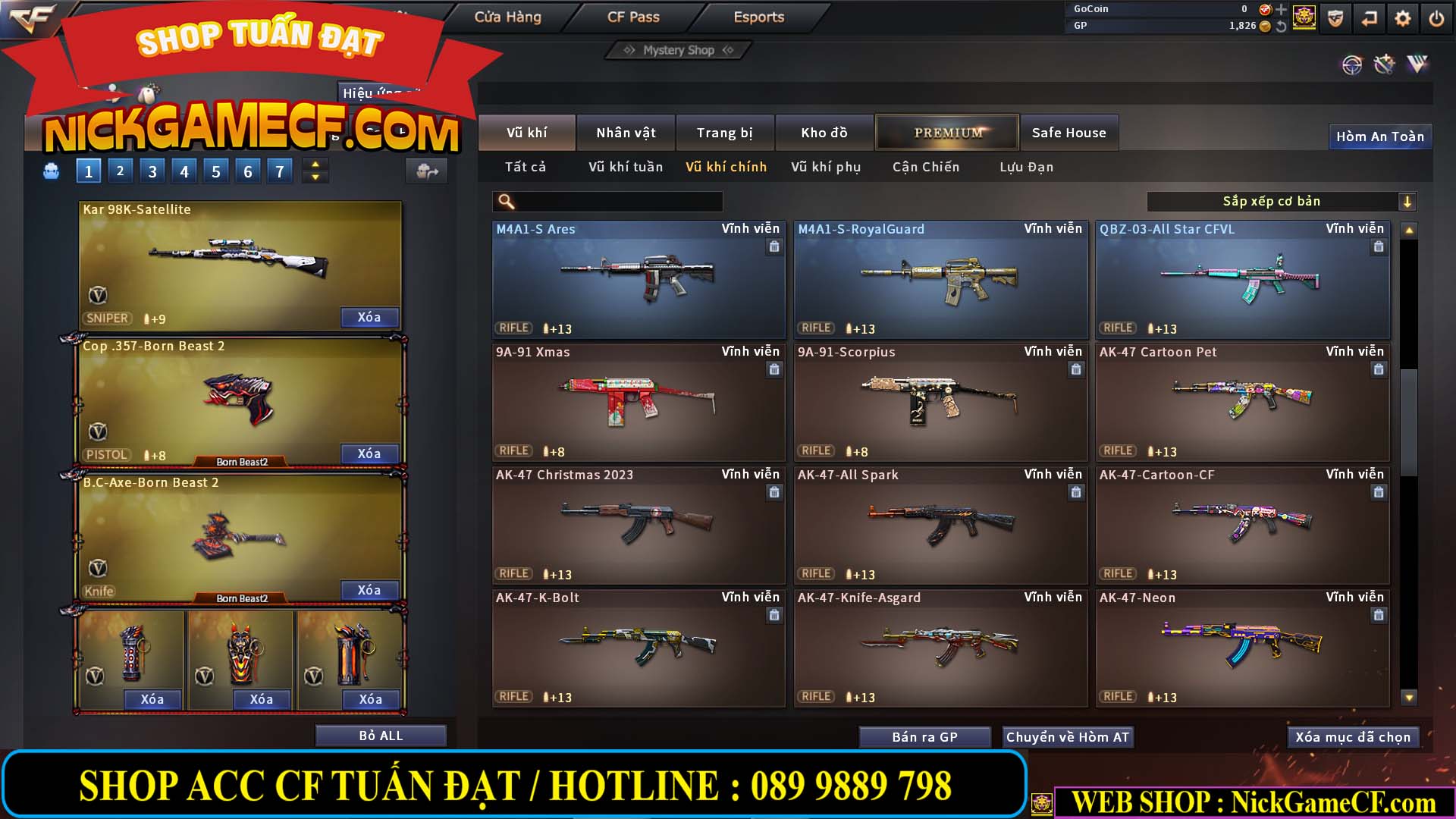 MÃ CF13774 - GIÁ : 10M5 -  SIÊU PHẨM C4+ZOM - 86 VIP - VIP7