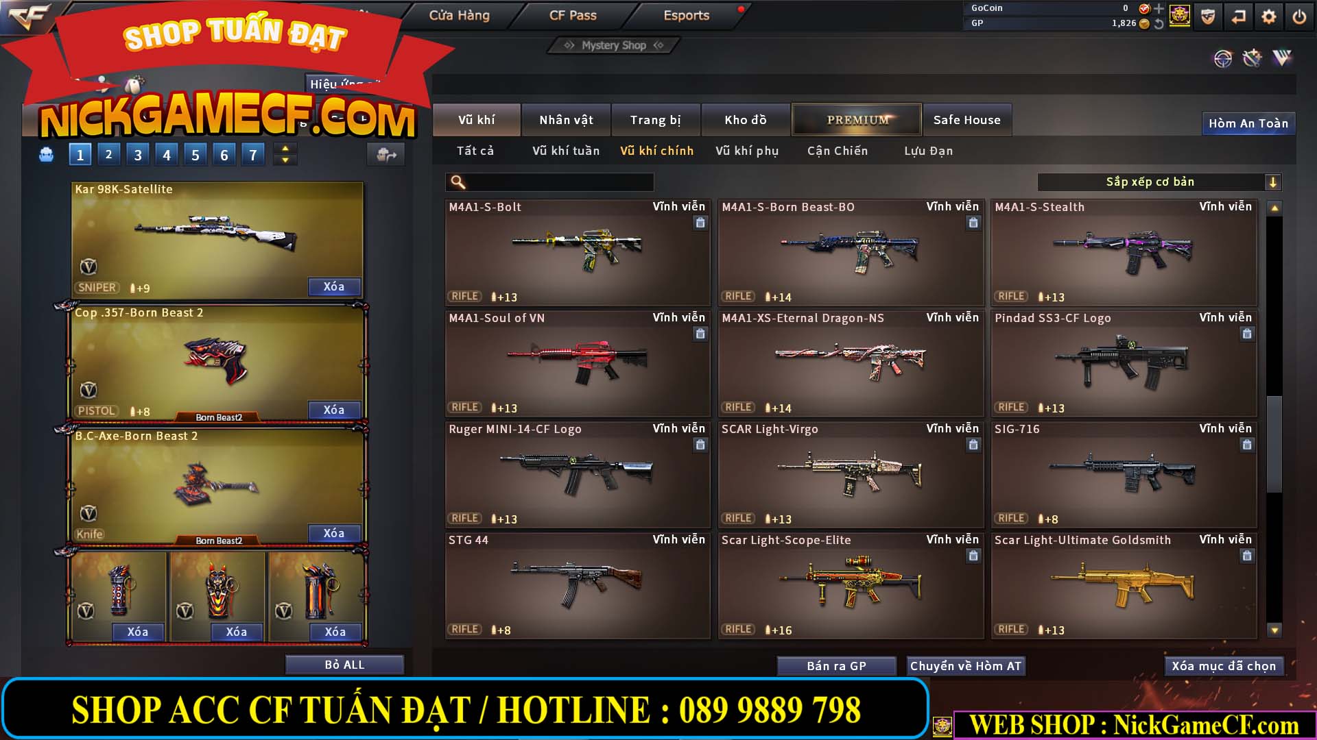 MÃ CF13774 - GIÁ : 10M5 -  SIÊU PHẨM C4+ZOM - 86 VIP - VIP7
