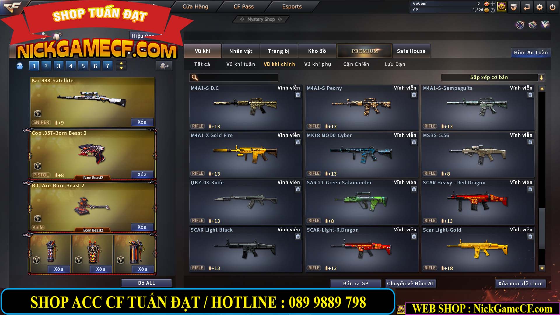 MÃ CF13774 - GIÁ : 10M5 -  SIÊU PHẨM C4+ZOM - 86 VIP - VIP7