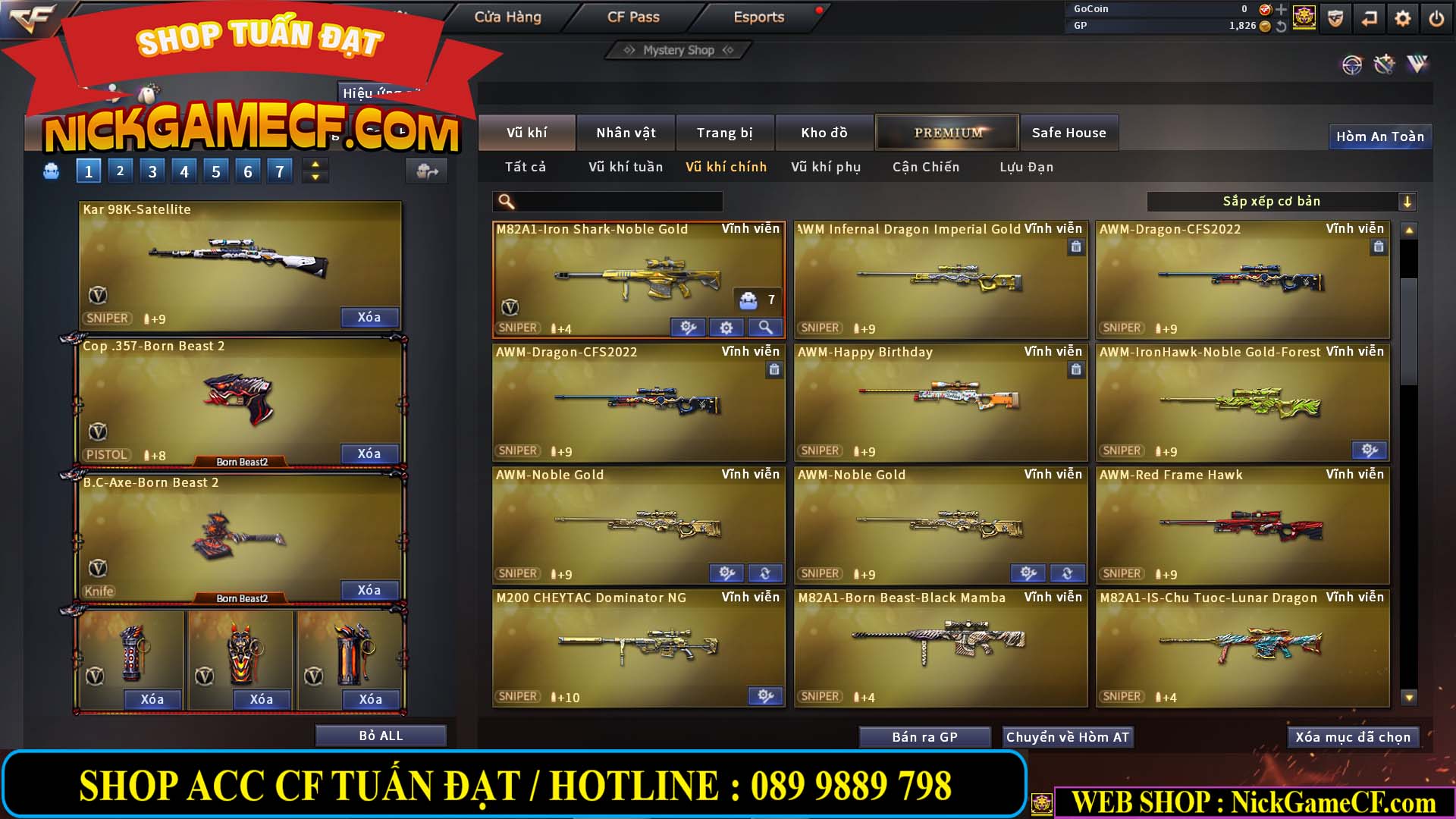 MÃ CF13774 - GIÁ : 10M5 -  SIÊU PHẨM C4+ZOM - 86 VIP - VIP7