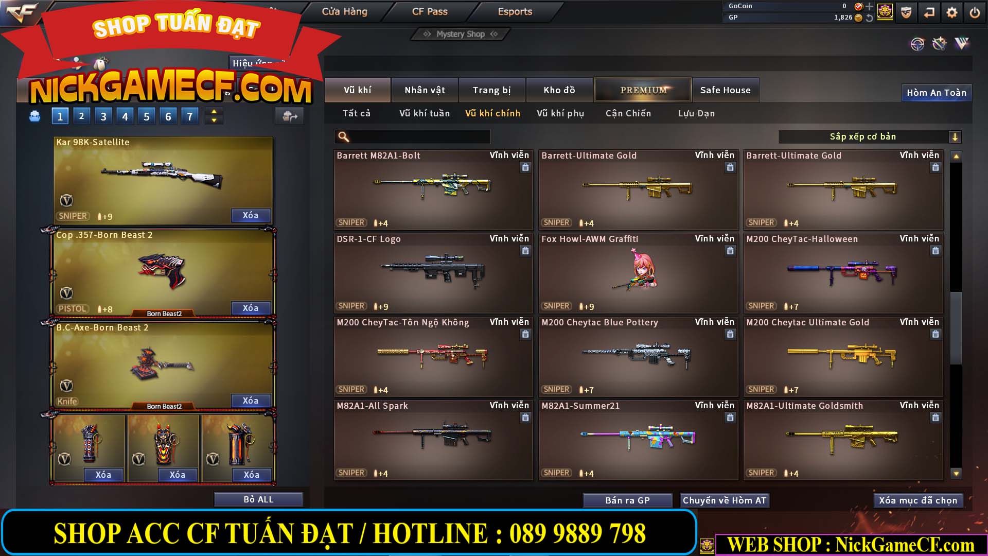MÃ CF13774 - GIÁ : 10M5 -  SIÊU PHẨM C4+ZOM - 86 VIP - VIP7