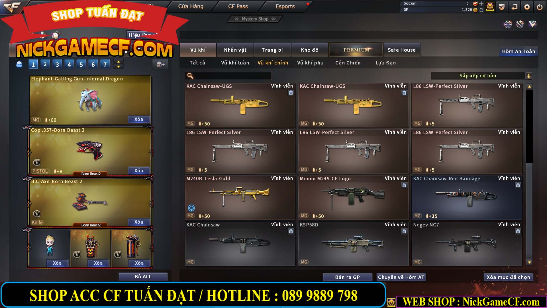 MÃ CF13774 - GIÁ : 10M5 -  SIÊU PHẨM C4+ZOM - 86 VIP - VIP7