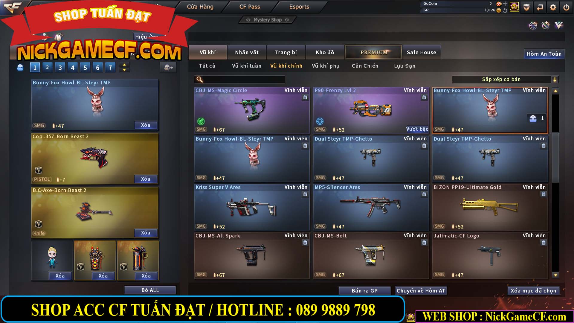 MÃ CF13774 - GIÁ : 10M5 -  SIÊU PHẨM C4+ZOM - 86 VIP - VIP7