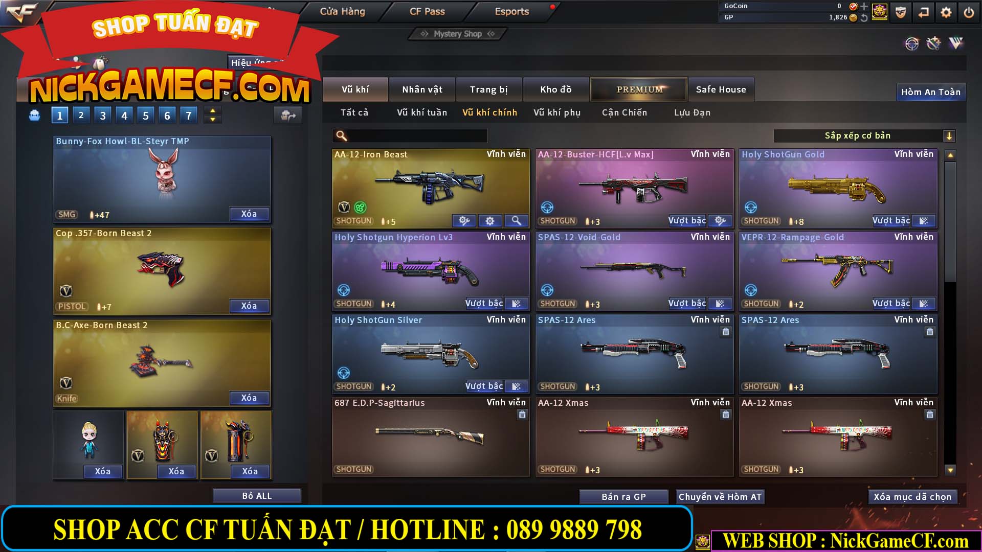 MÃ CF13774 - GIÁ : 10M5 -  SIÊU PHẨM C4+ZOM - 86 VIP - VIP7