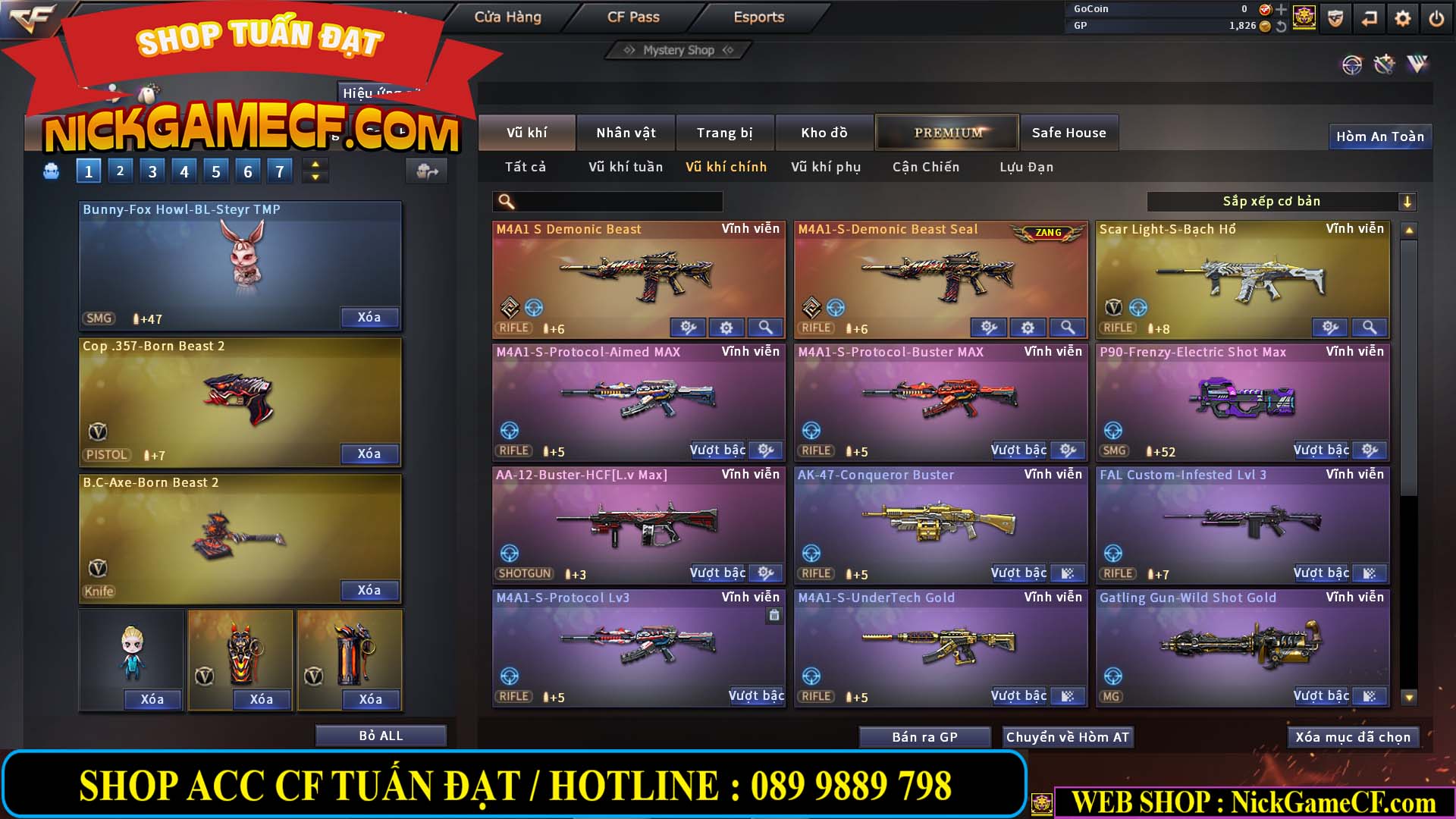 MÃ CF13774 - GIÁ : 10M5 -  SIÊU PHẨM C4+ZOM - 86 VIP - VIP7