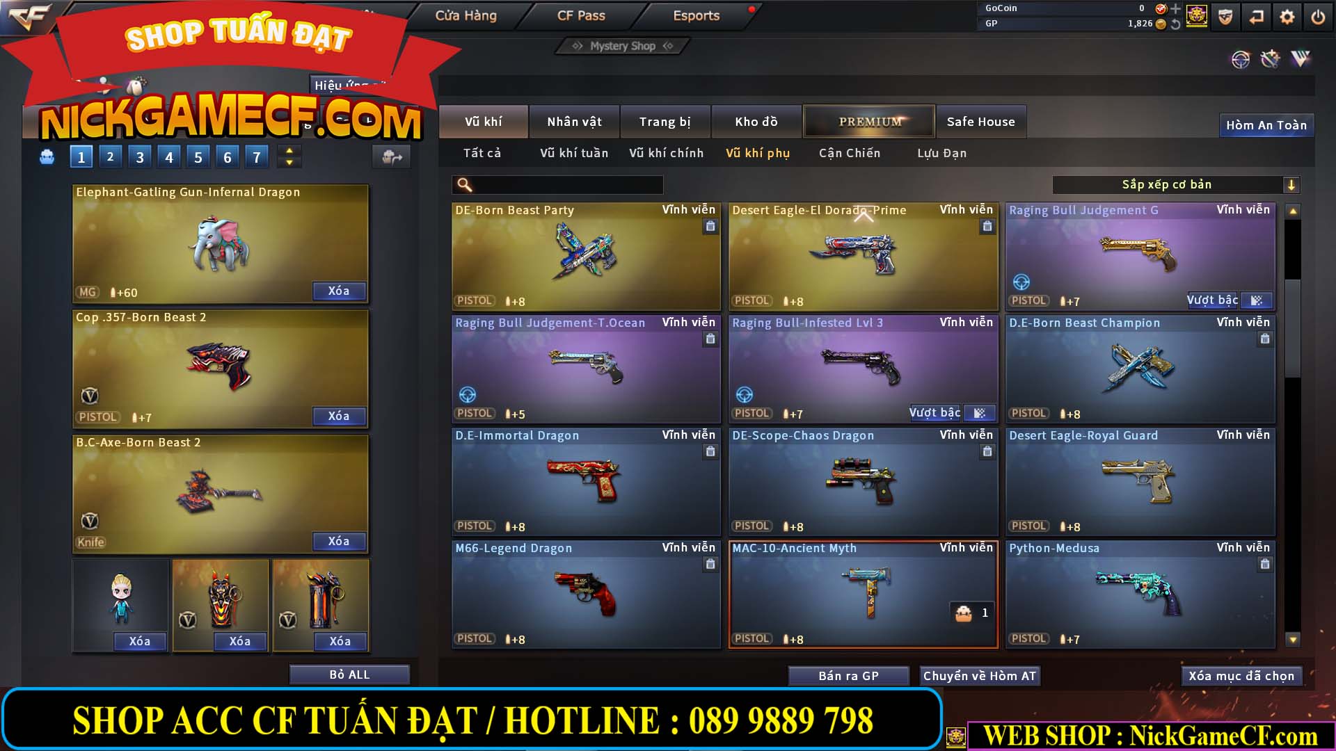 MÃ CF13774 - GIÁ : 10M5 -  SIÊU PHẨM C4+ZOM - 86 VIP - VIP7