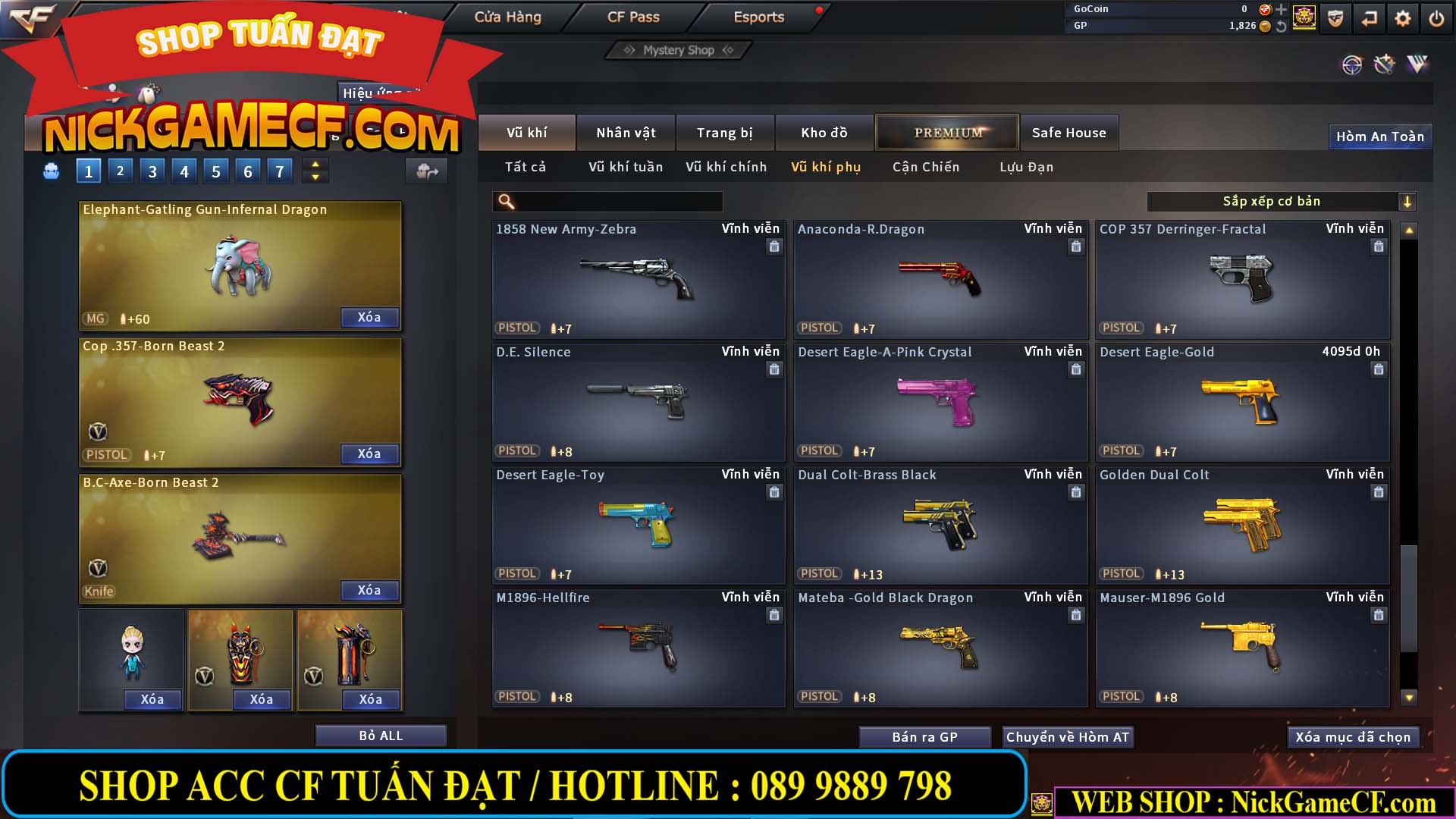 MÃ CF13774 - GIÁ : 10M5 -  SIÊU PHẨM C4+ZOM - 86 VIP - VIP7