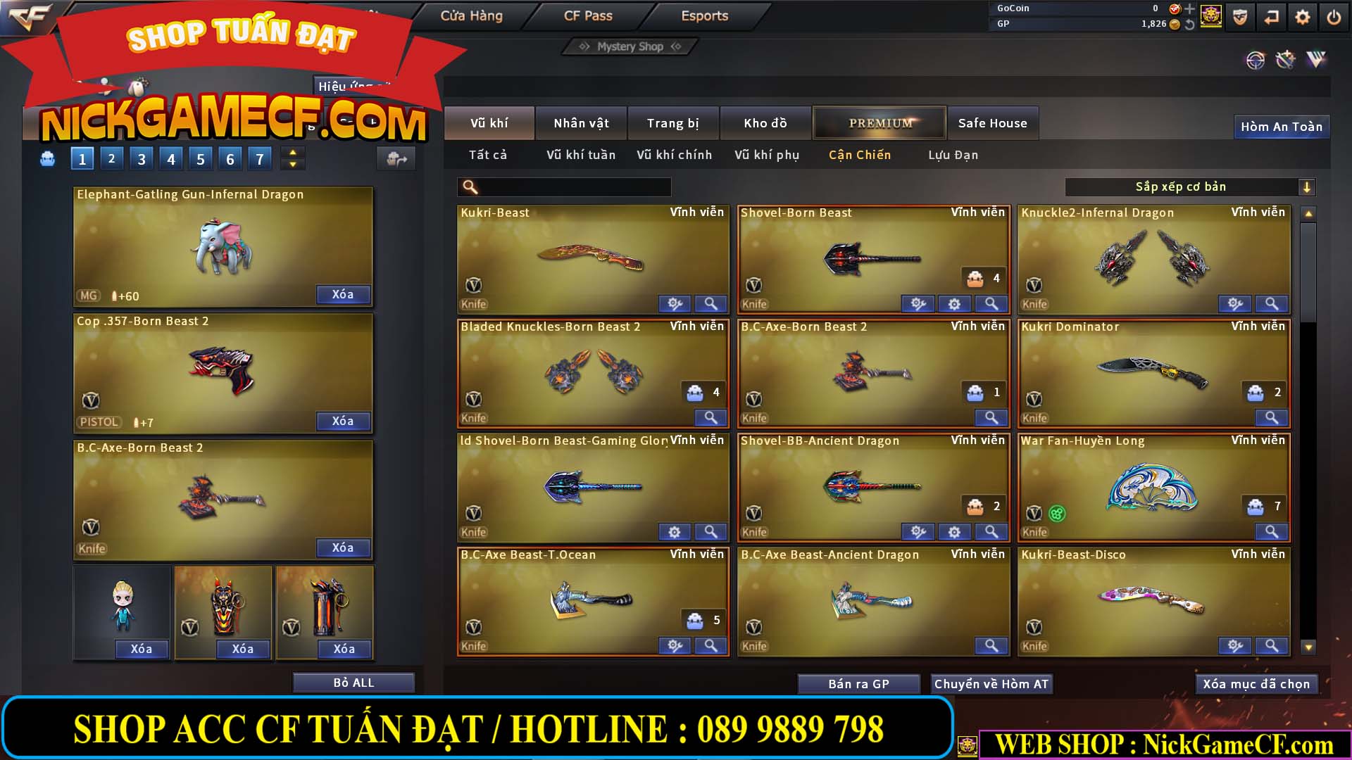 MÃ CF13774 - GIÁ : 10M5 -  SIÊU PHẨM C4+ZOM - 86 VIP - VIP7
