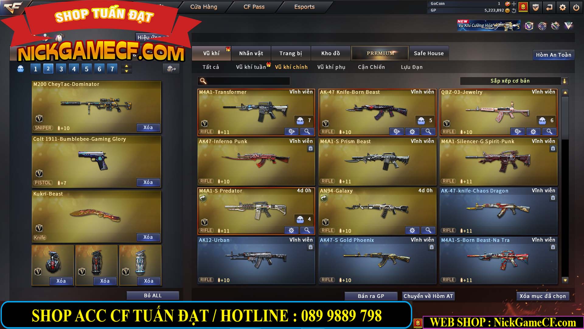 MÃ CF13978 - GIÁ : 2799K - CHIẾN C4 CHUẨN DF/CSC  - 21 VIP - VIP4