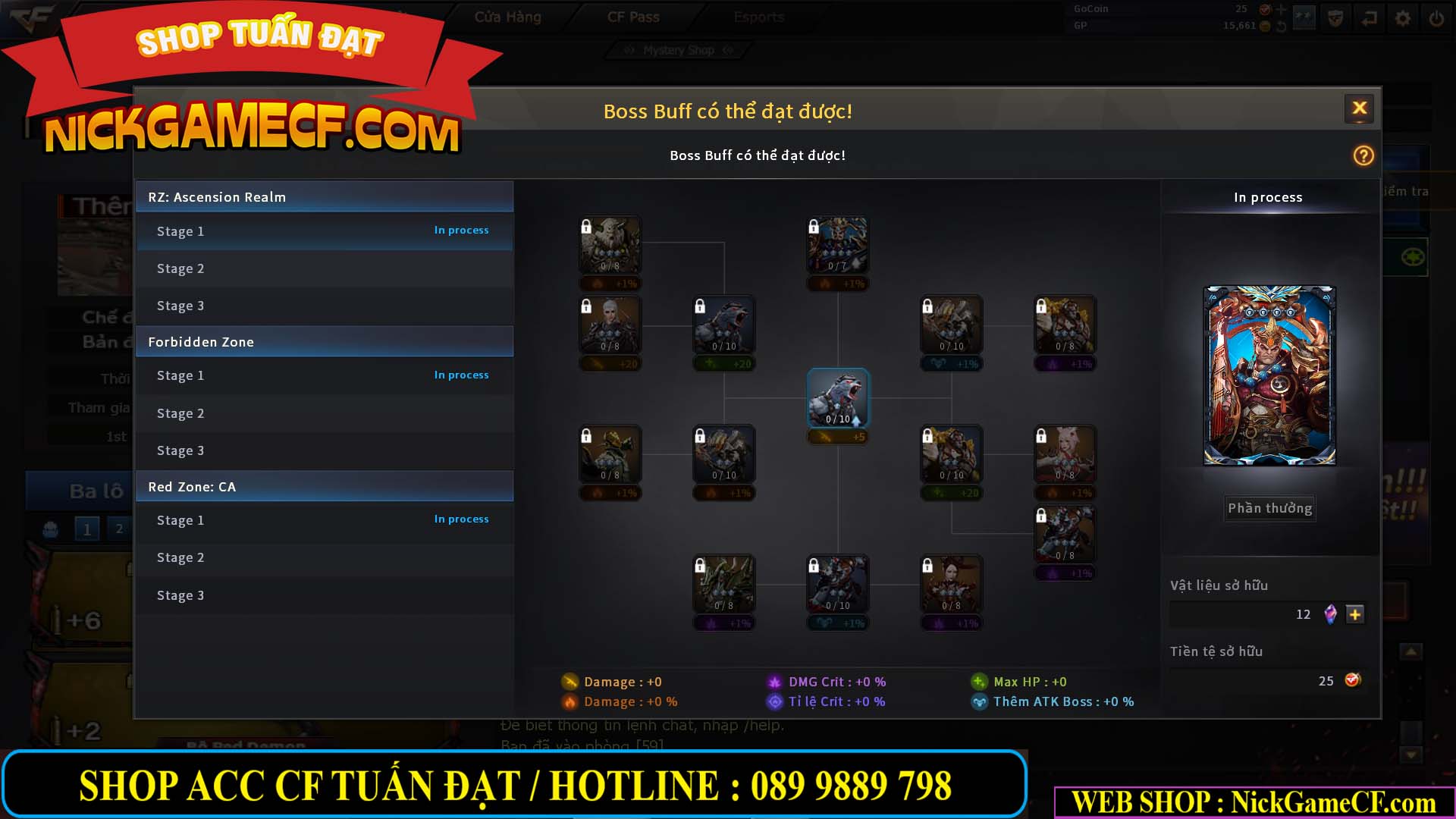 MÃ CF14074 - GIÁ : 2750K - PHÔI ZOM ĐẸP - C4 - 18 VIP - VIP6