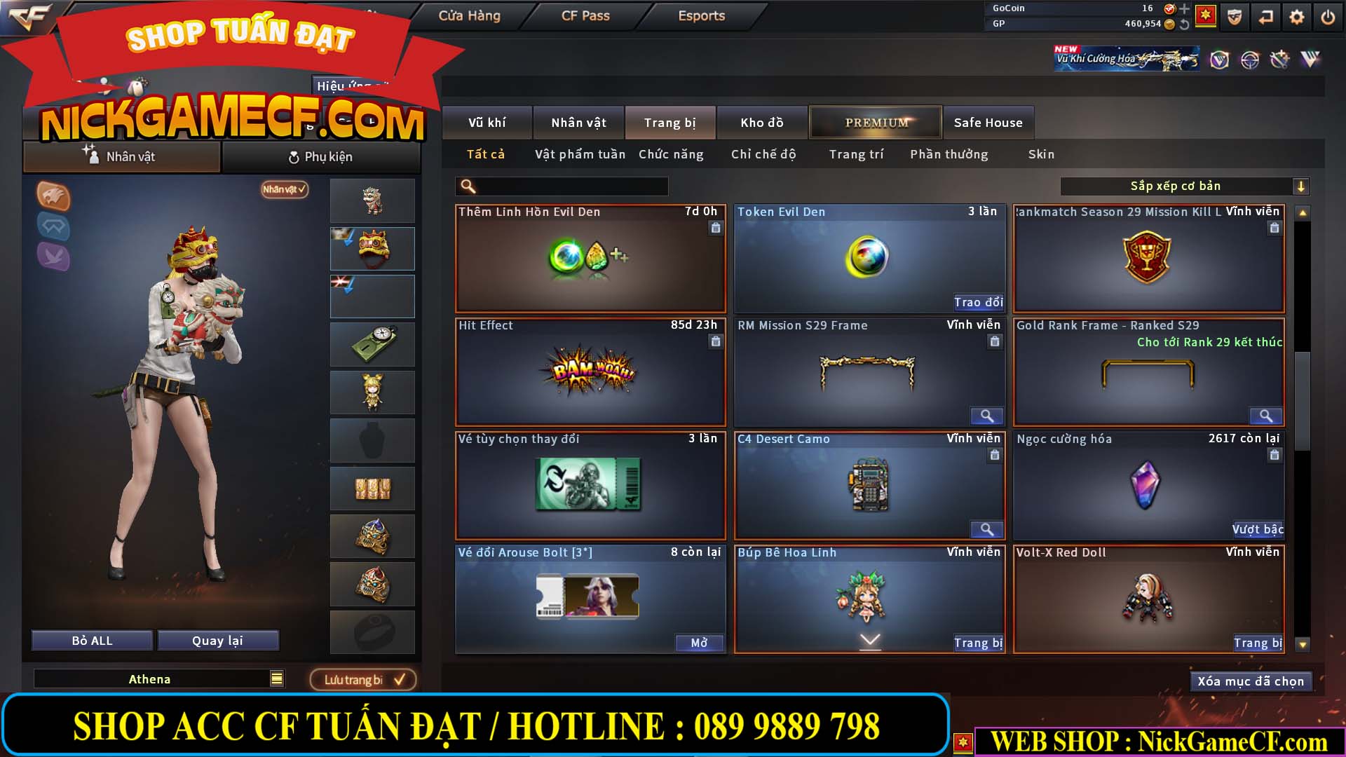 MÃ CF14080 - GIÁ : 3M8 - TANK - AI MODE - ZOM THỦ - 32 VIP + 500 GO LÊN VIP4
