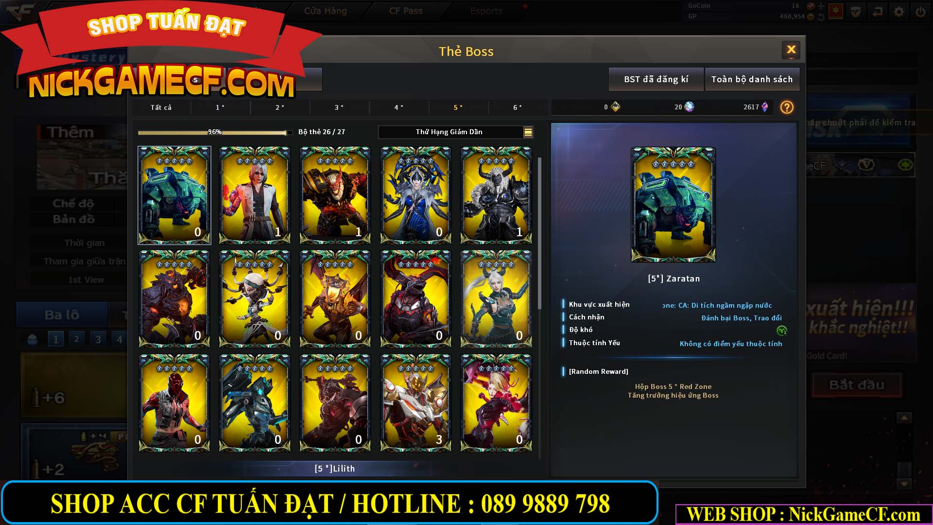 MÃ CF14080 - GIÁ : 3M8 - TANK - AI MODE - ZOM THỦ - 32 VIP + 500 GO LÊN VIP4