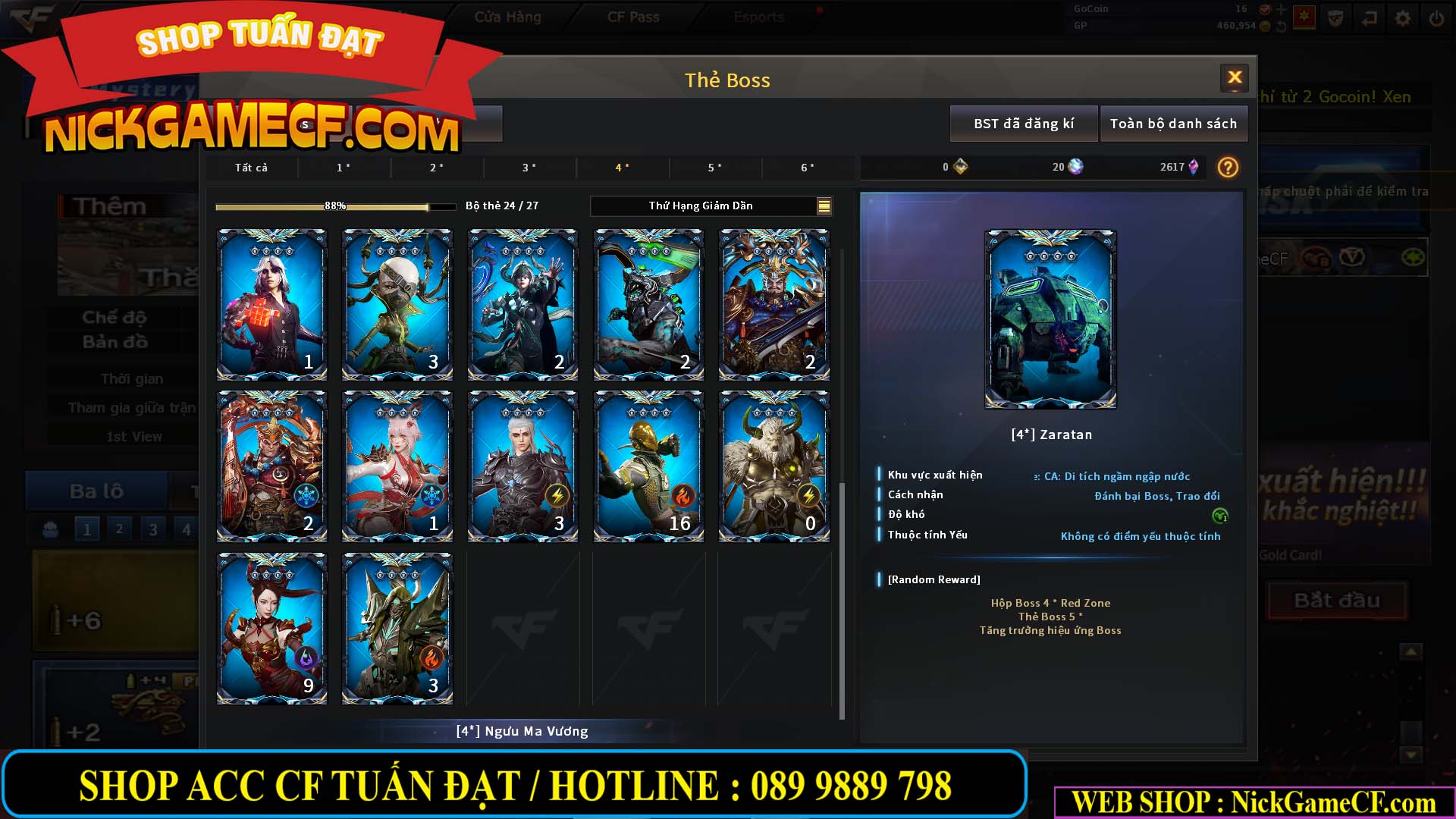 MÃ CF14080 - GIÁ : 3M8 - TANK - AI MODE - ZOM THỦ - 32 VIP + 500 GO LÊN VIP4