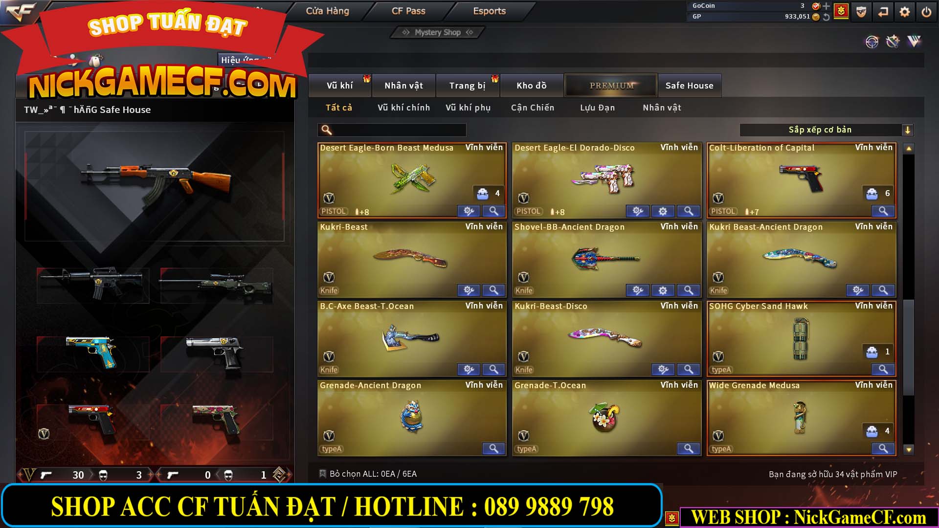 MÃ CF14081 - GIÁ : 4999K - CHIẾN C4 ĐẸP - AI XINH - 34 VIP - VIP6