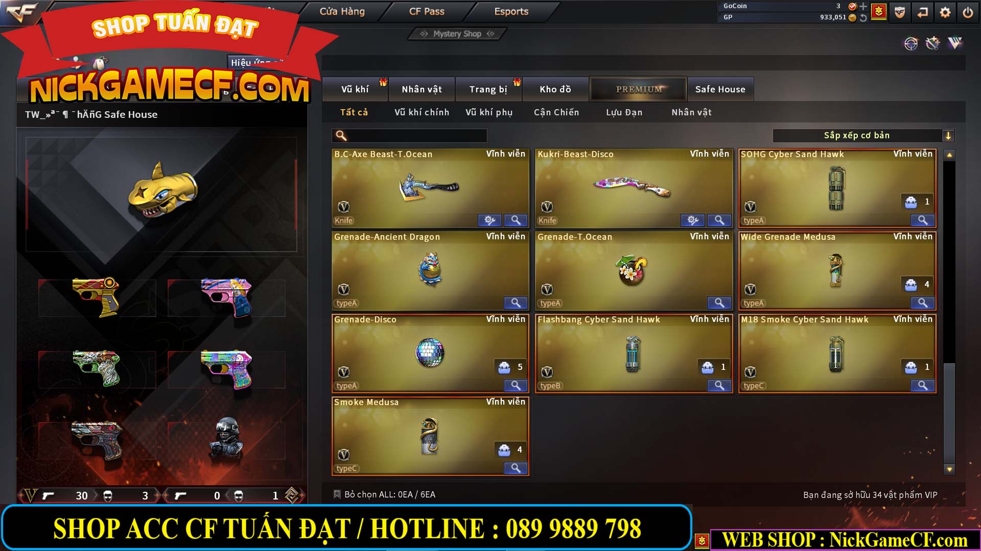 MÃ CF14081 - GIÁ : 4999K - CHIẾN C4 ĐẸP - AI XINH - 34 VIP - VIP6