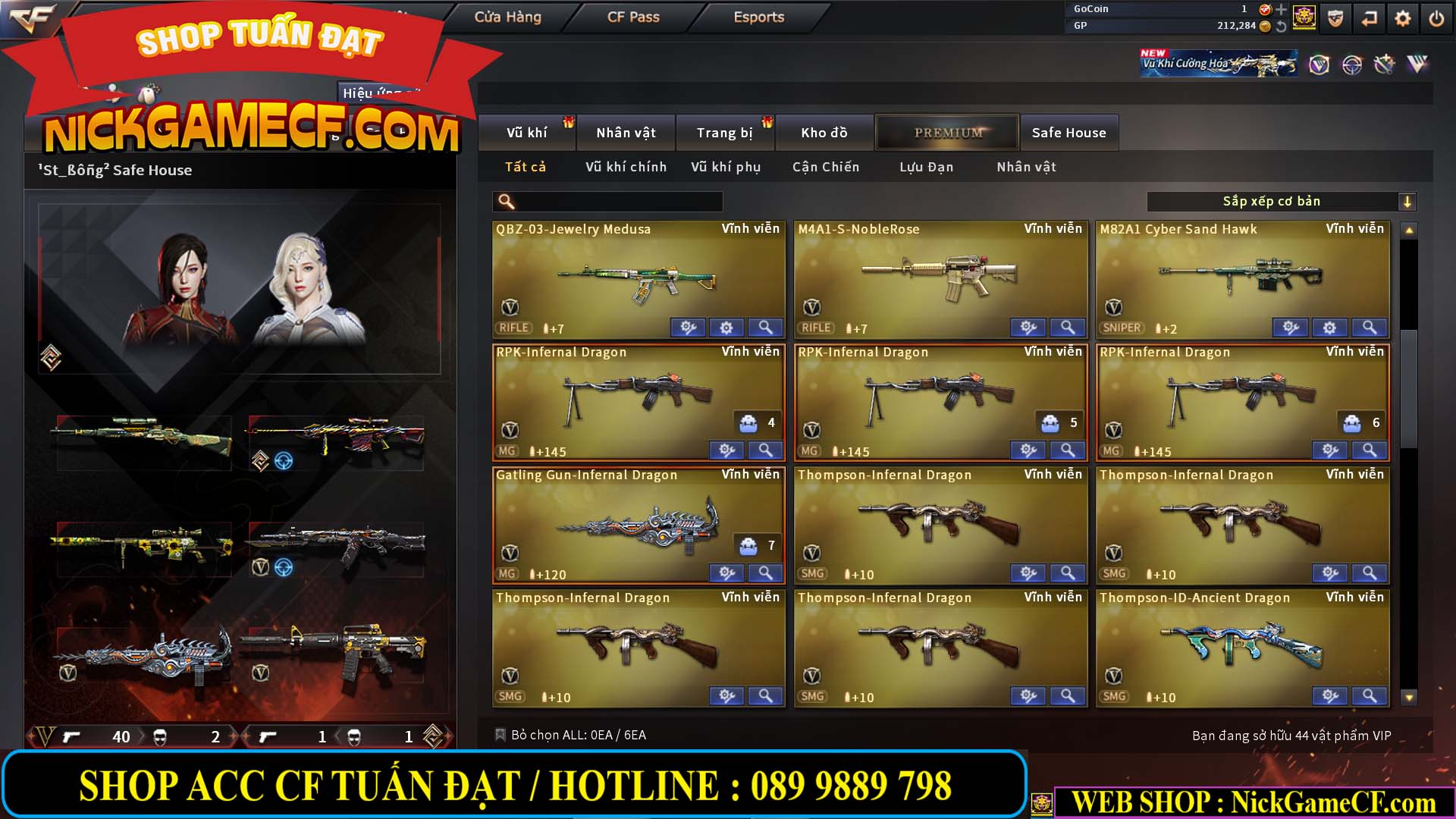 MÃ CF14112 - GIÁ : 5M2 - CHUYÊN TÙM LUM - 44 VIP - VIP5