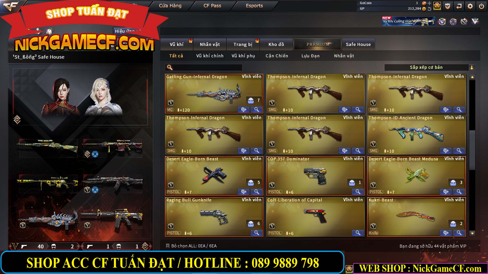 MÃ CF14112 - GIÁ : 5M2 - CHUYÊN TÙM LUM - 44 VIP - VIP5