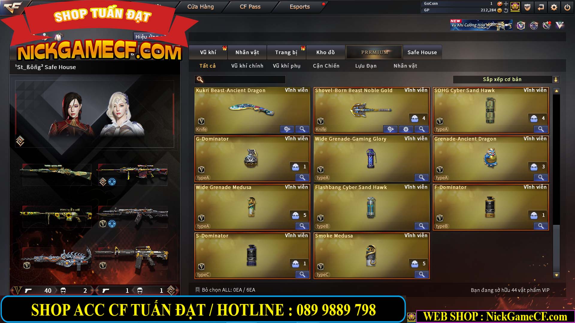 MÃ CF14112 - GIÁ : 5M2 - CHUYÊN TÙM LUM - 44 VIP - VIP5