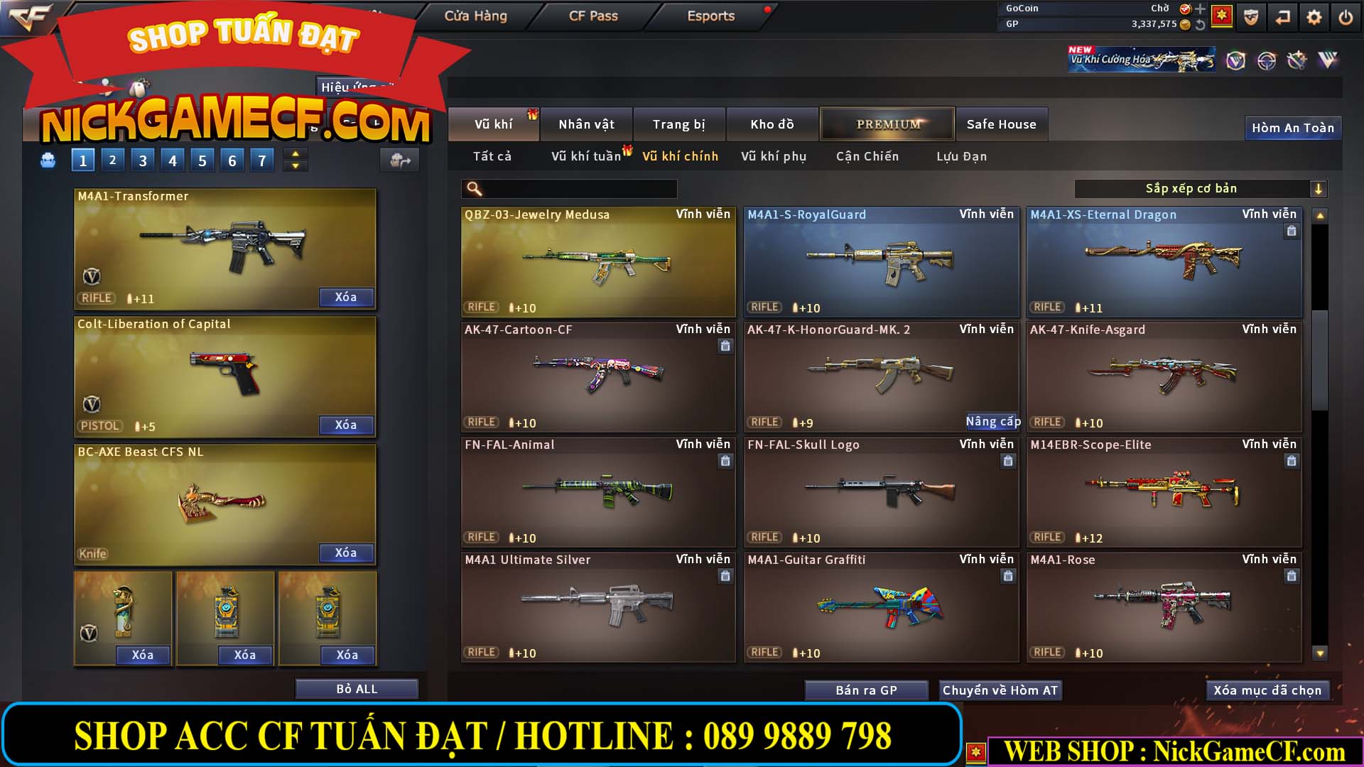 MÃ CF14113 - GIÁ : 2450K - CHIẾN C4 XINH - 20 VIP - VIP3