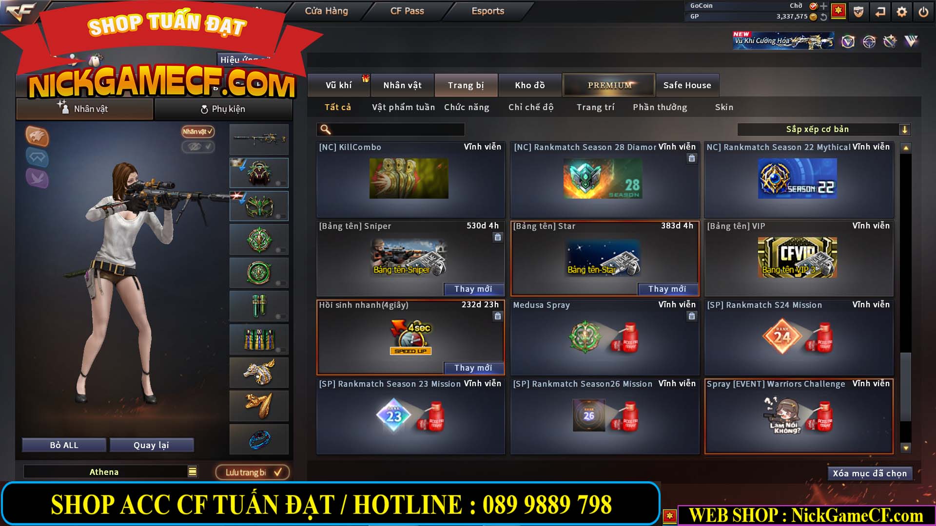 MÃ CF14113 - GIÁ : 2450K - CHIẾN C4 XINH - 20 VIP - VIP3