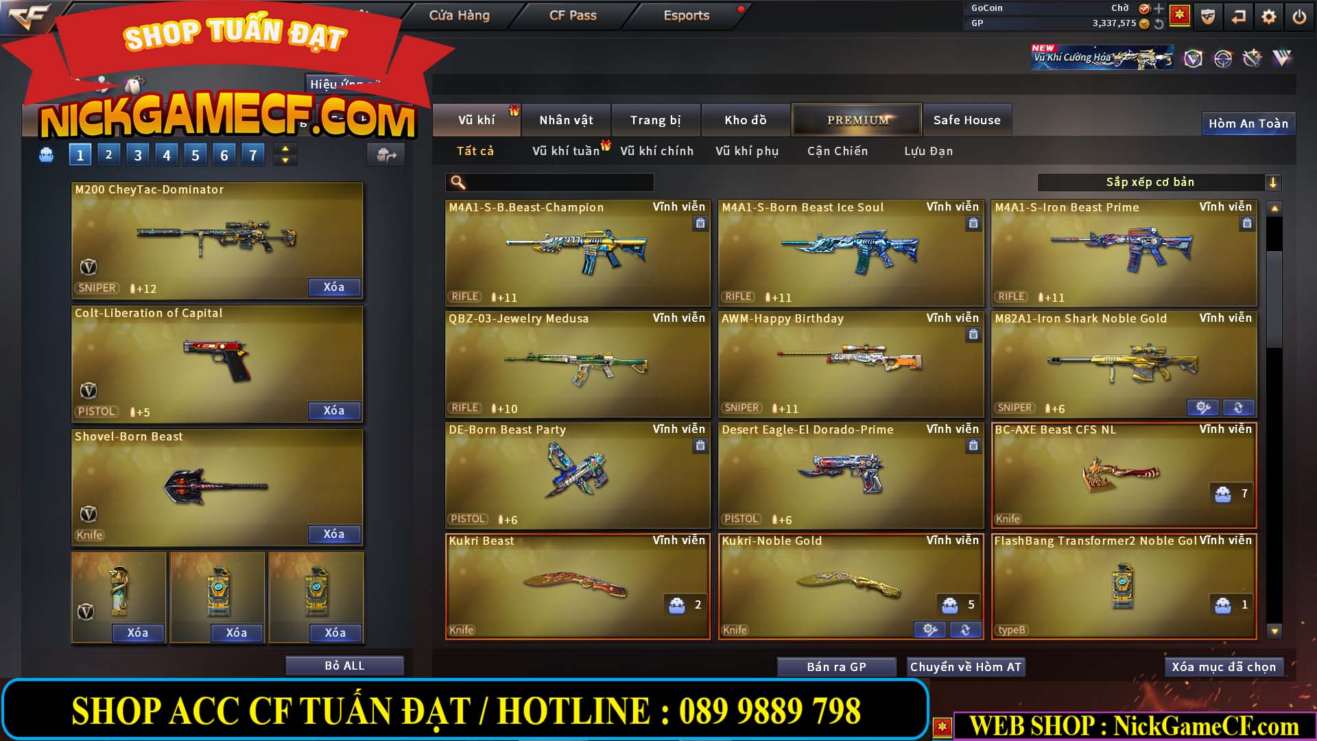 MÃ CF14113 - GIÁ : 2450K - CHIẾN C4 XINH - 20 VIP - VIP3