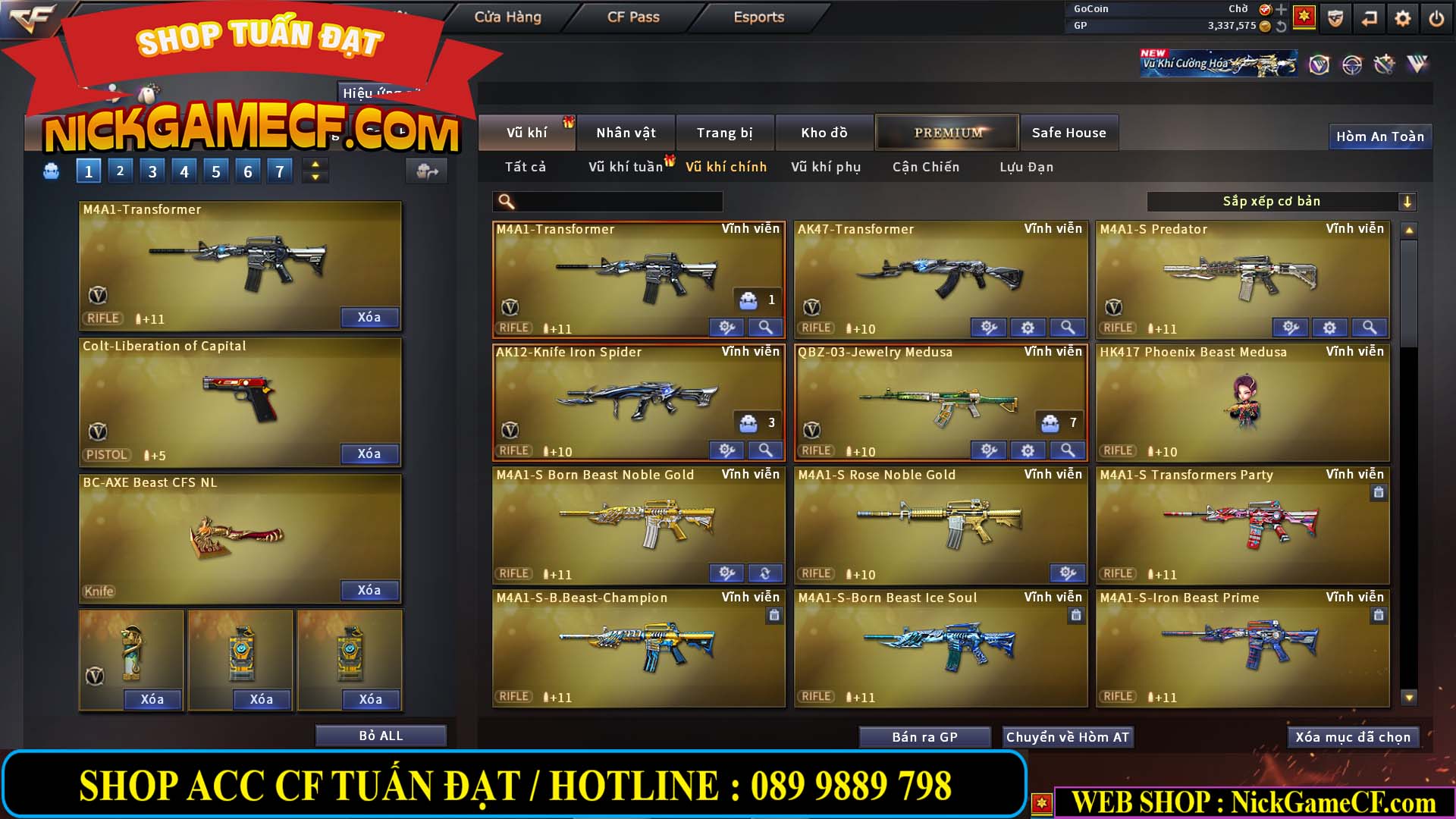 MÃ CF14113 - GIÁ : 2450K - CHIẾN C4 XINH - 20 VIP - VIP3