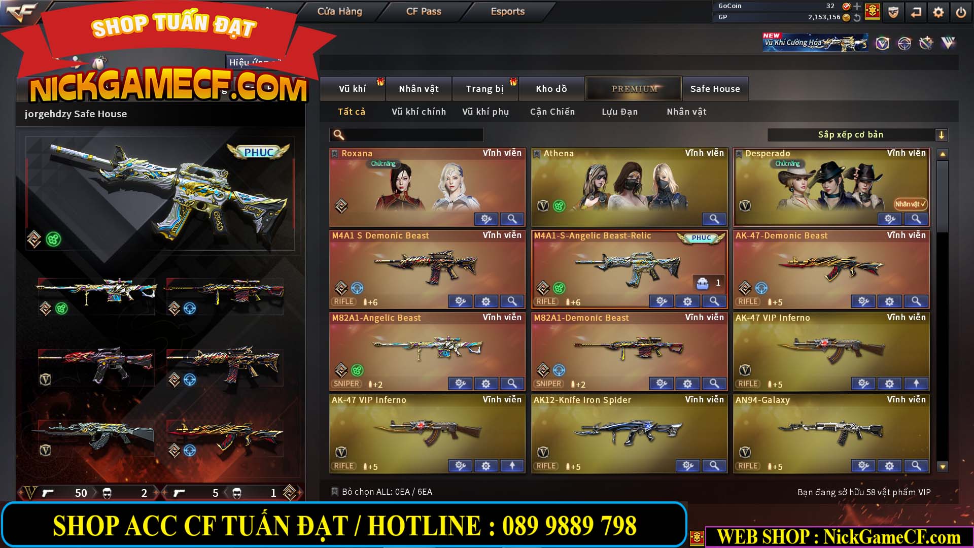 MÃ CF14121 - GIÁ : 8M5 - SIÊU HÓT - 58 VIP - VIP7
