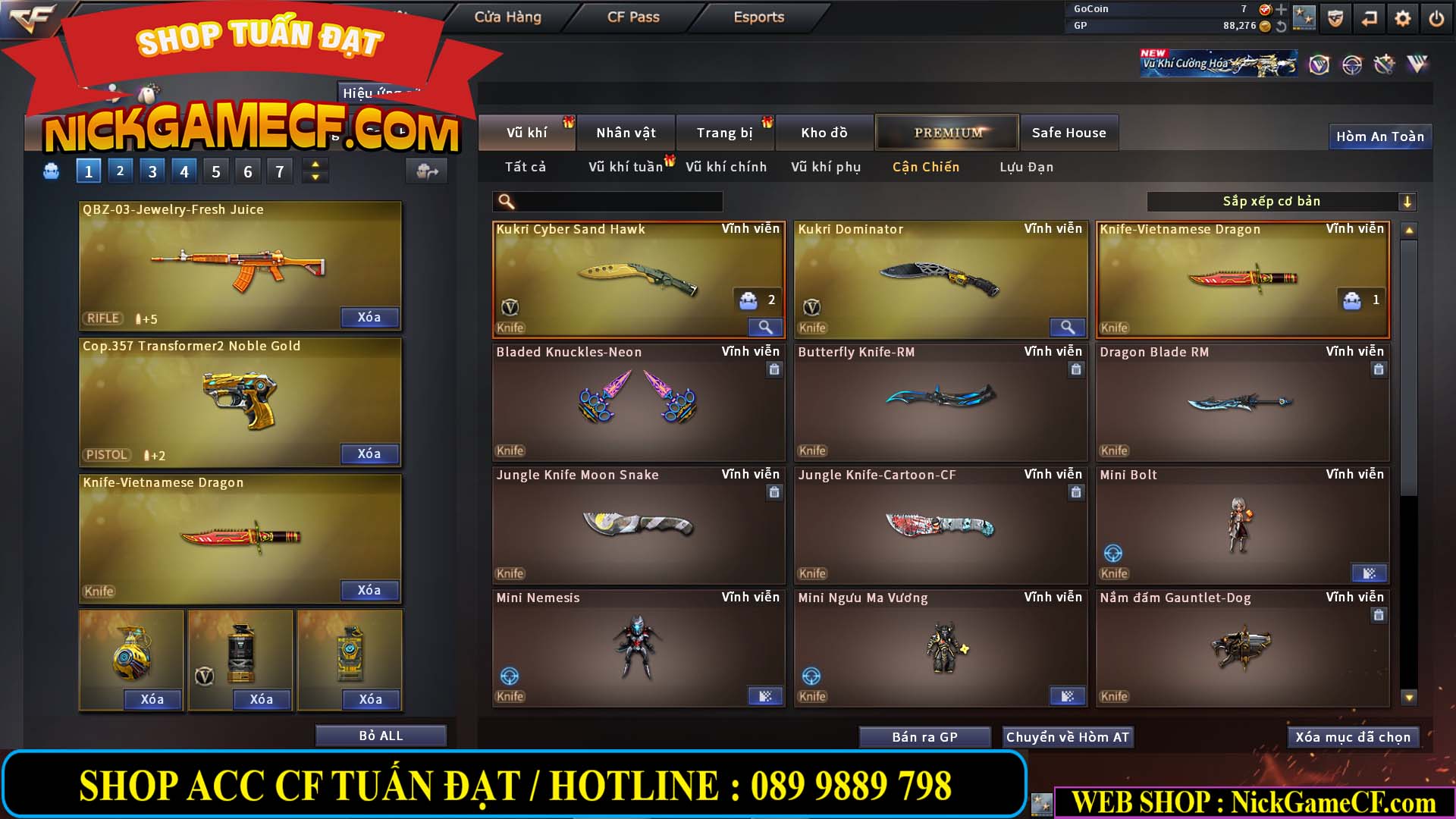 MÃ CF14124 - GIÁ : 1999K - C4 ĐẸP - VIP4 - SET DOMINATOR , TRANS2 NOBLE GOLD