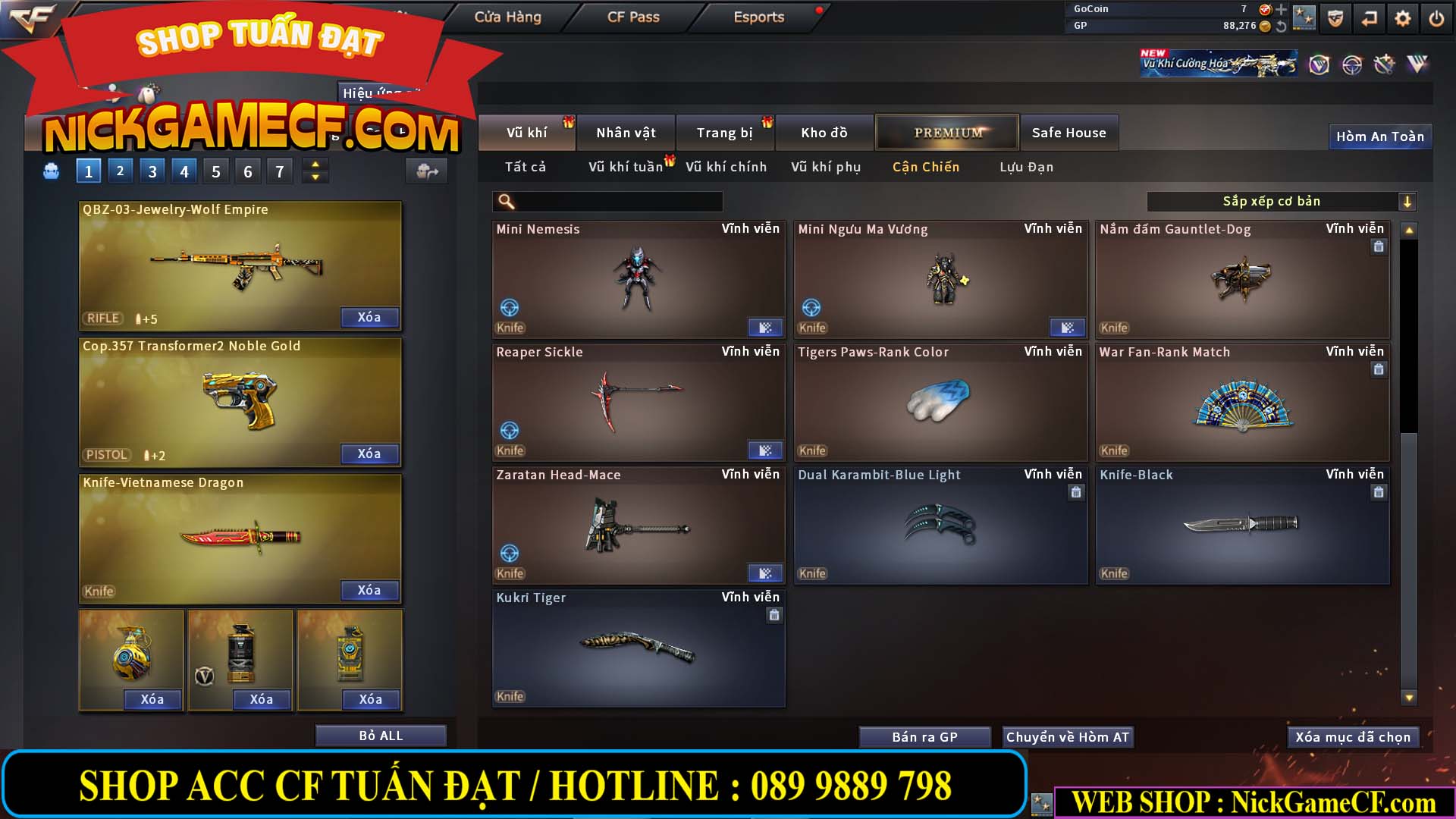 MÃ CF14124 - GIÁ : 1999K - C4 ĐẸP - VIP4 - SET DOMINATOR , TRANS2 NOBLE GOLD