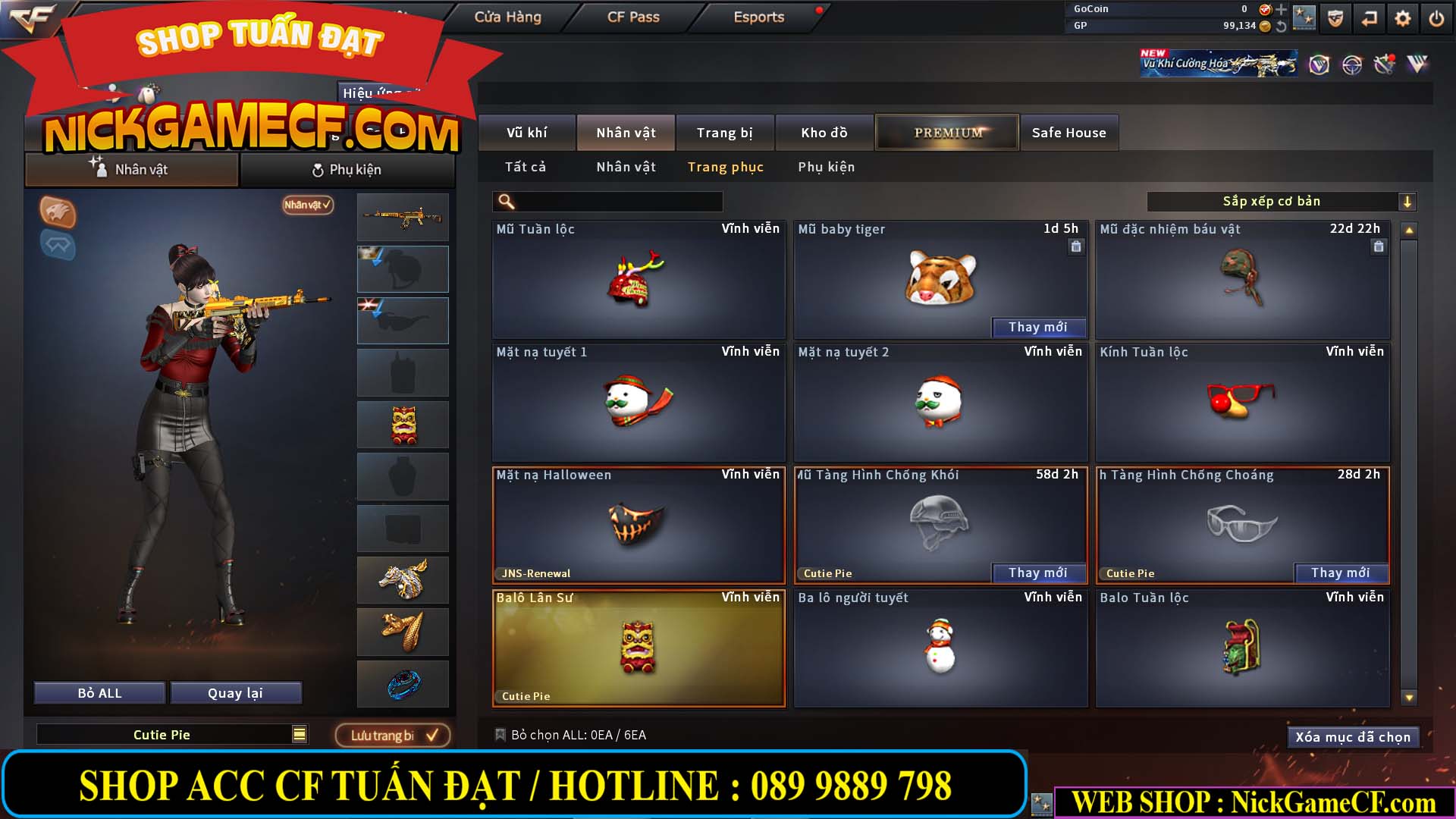MÃ CF14124 - GIÁ : 1999K - C4 ĐẸP - VIP4 - SET DOMINATOR , TRANS2 NOBLE GOLD