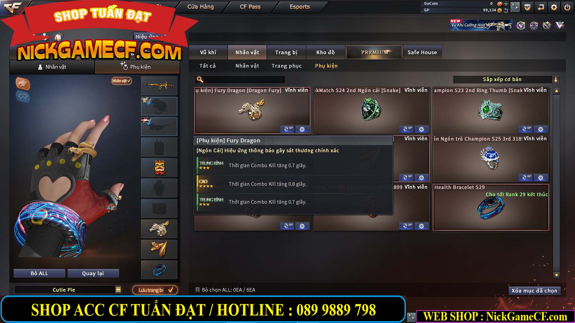 MÃ CF14124 - GIÁ : 1999K - C4 ĐẸP - VIP4 - SET DOMINATOR , TRANS2 NOBLE GOLD