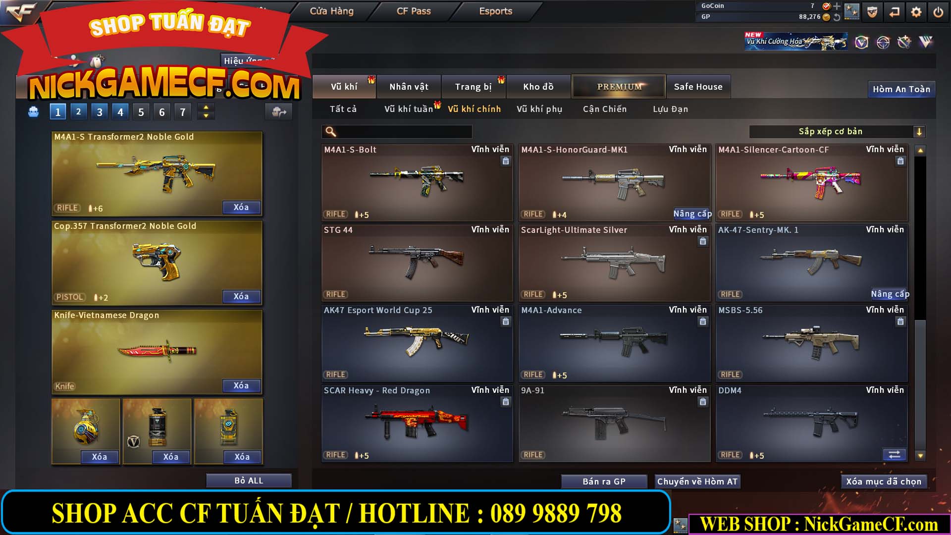 MÃ CF14124 - GIÁ : 1999K - C4 ĐẸP - VIP4 - SET DOMINATOR , TRANS2 NOBLE GOLD