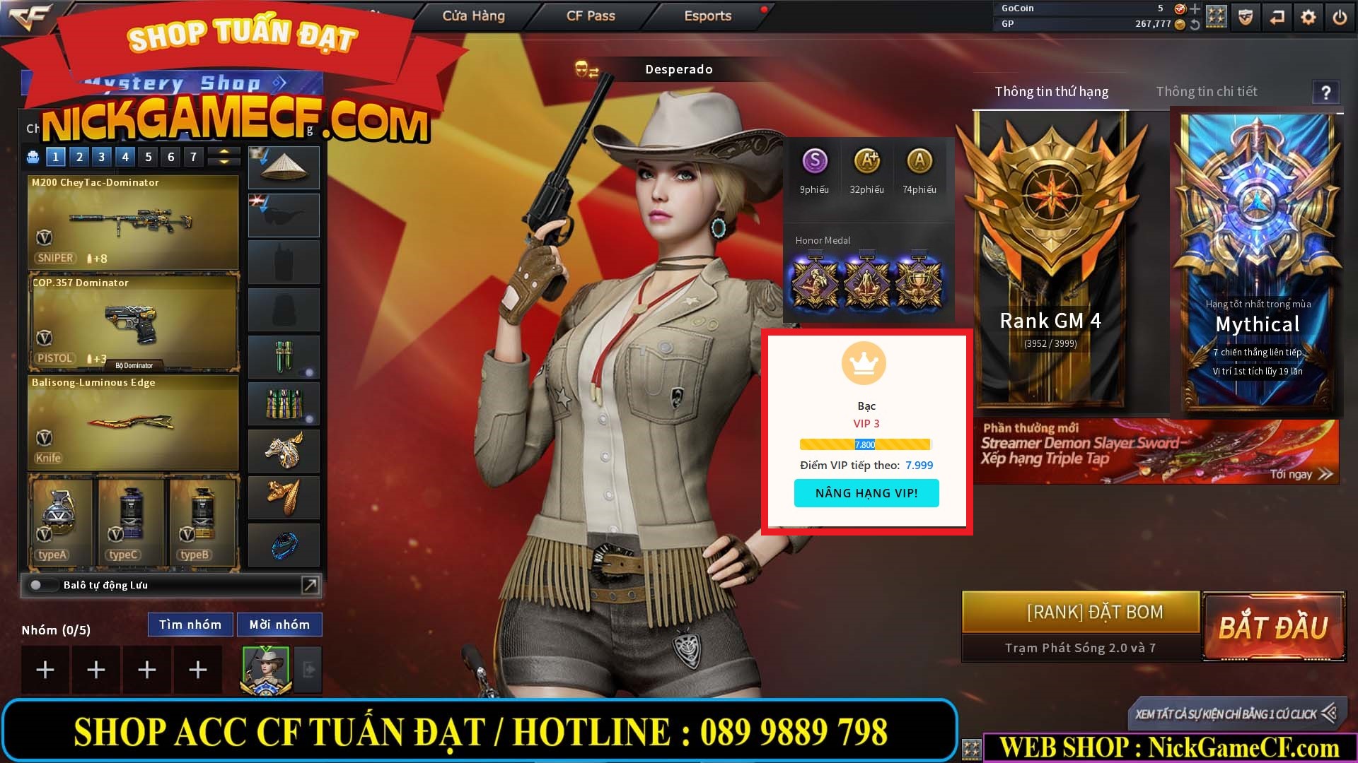 MÃ CF14129 - GIÁ : 2699K - CHIẾN C4 SIÊU XINH + 200 GO LÊN VIP4