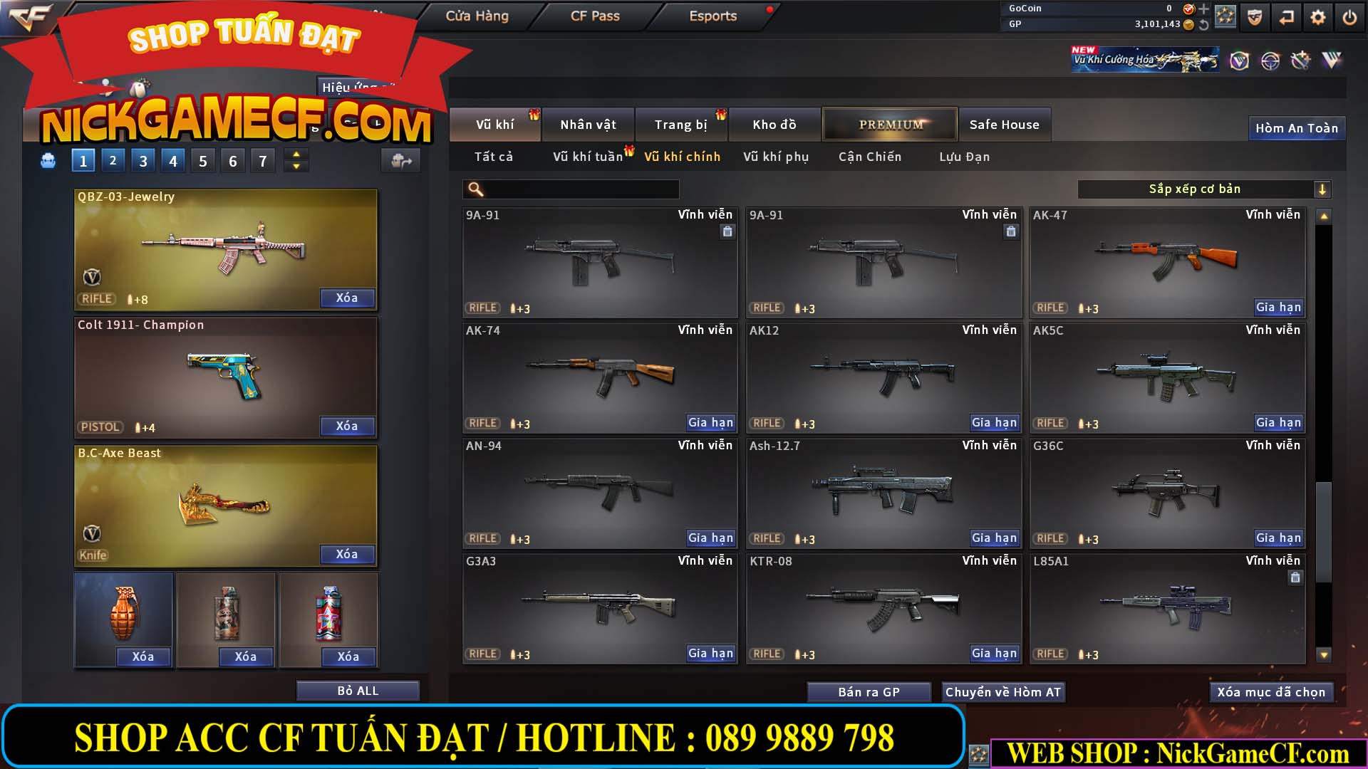 MÃ CF14130 - GIÁ : 2850K - C4 SNIP - ZOM THỦ - 25 VIP - VIP3