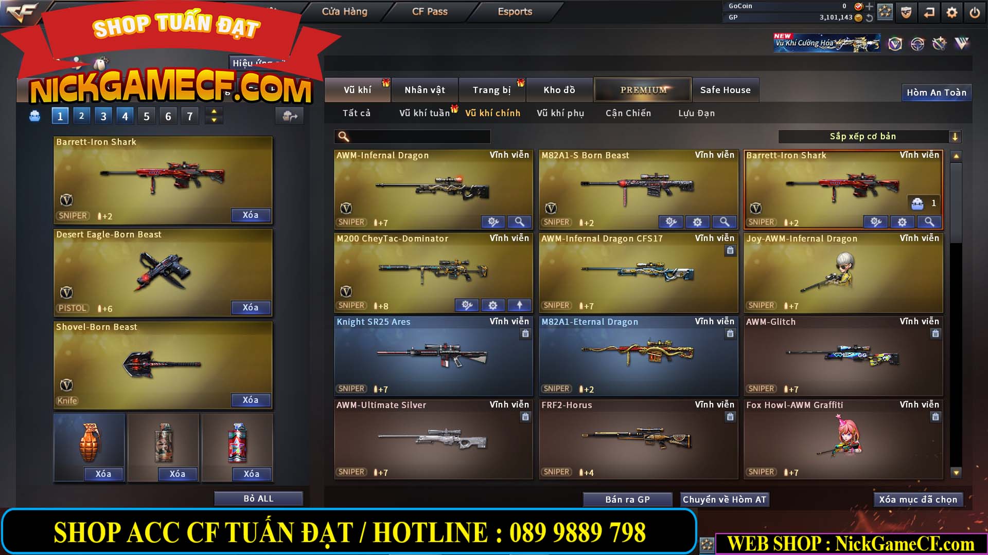 MÃ CF14130 - GIÁ : 2850K - C4 SNIP - ZOM THỦ - 25 VIP - VIP3