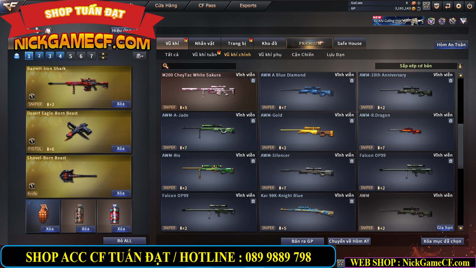 MÃ CF14130 - GIÁ : 2850K - C4 SNIP - ZOM THỦ - 25 VIP - VIP3