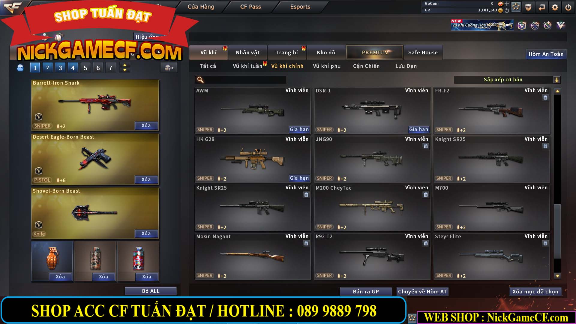 MÃ CF14130 - GIÁ : 2850K - C4 SNIP - ZOM THỦ - 25 VIP - VIP3