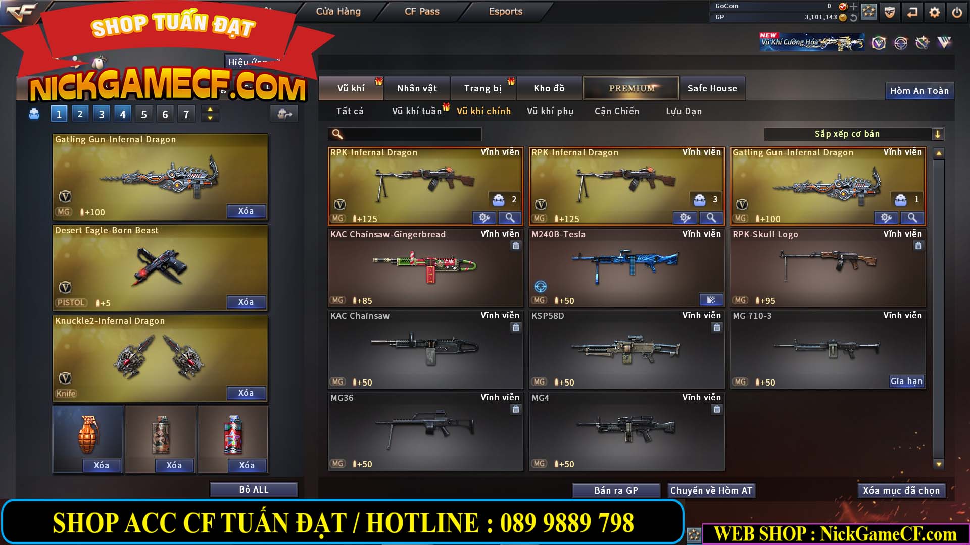 MÃ CF14130 - GIÁ : 2850K - C4 SNIP - ZOM THỦ - 25 VIP - VIP3