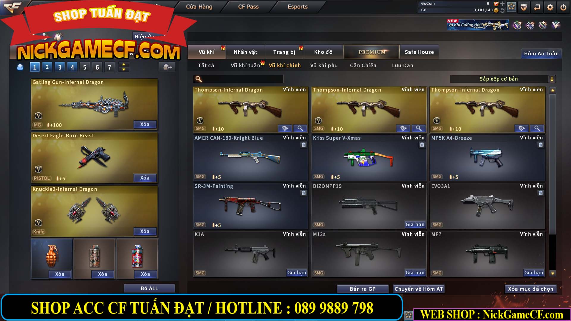 MÃ CF14130 - GIÁ : 2850K - C4 SNIP - ZOM THỦ - 25 VIP - VIP3