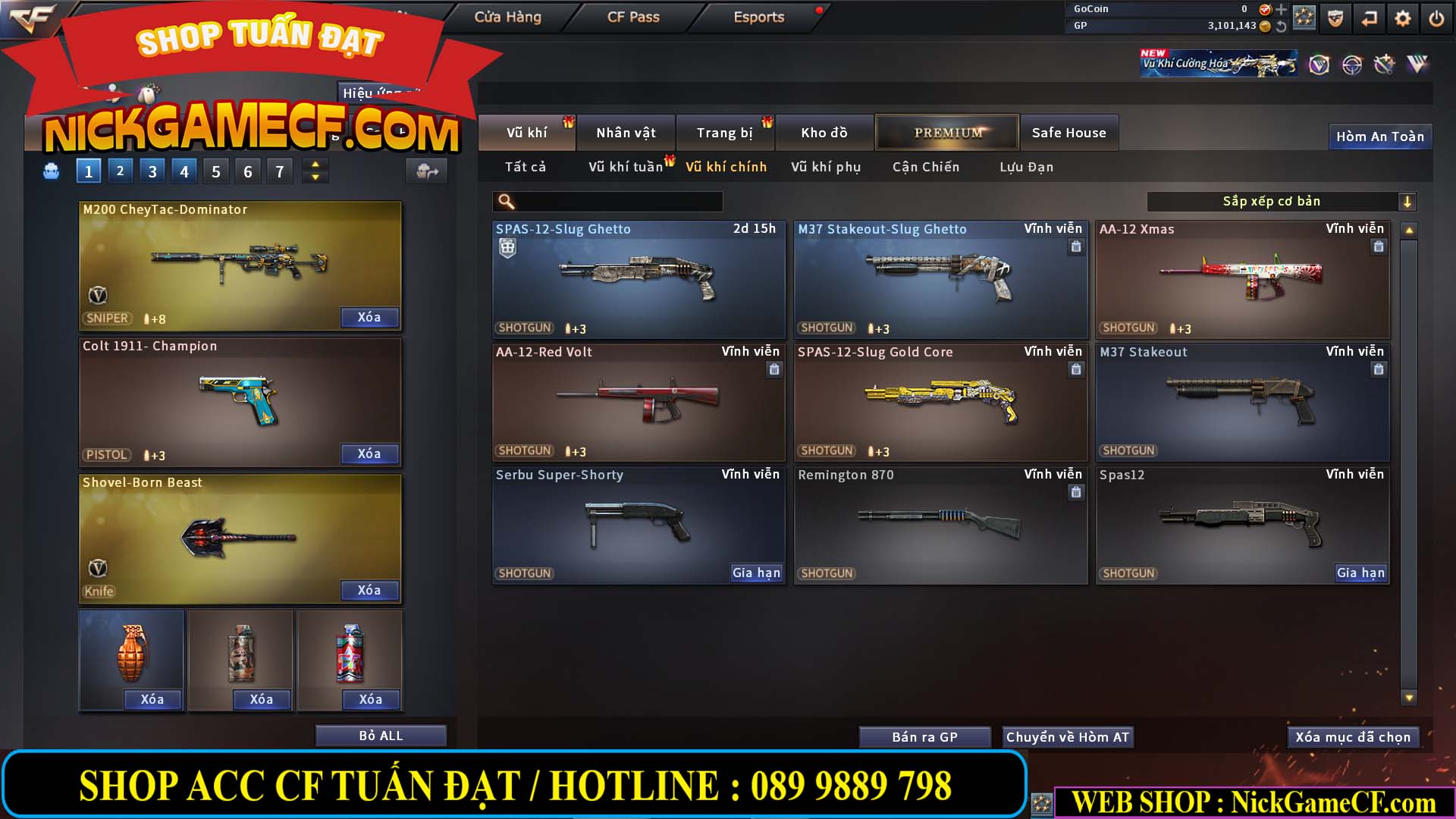MÃ CF14130 - GIÁ : 2850K - C4 SNIP - ZOM THỦ - 25 VIP - VIP3