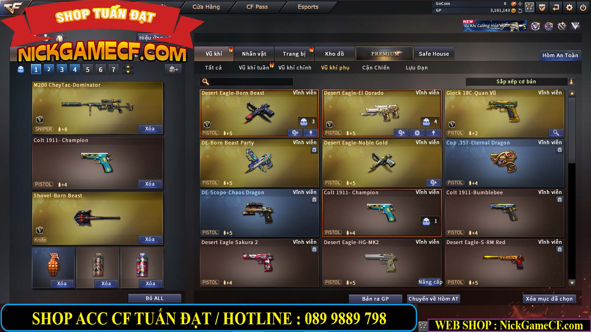 MÃ CF14130 - GIÁ : 2850K - C4 SNIP - ZOM THỦ - 25 VIP - VIP3