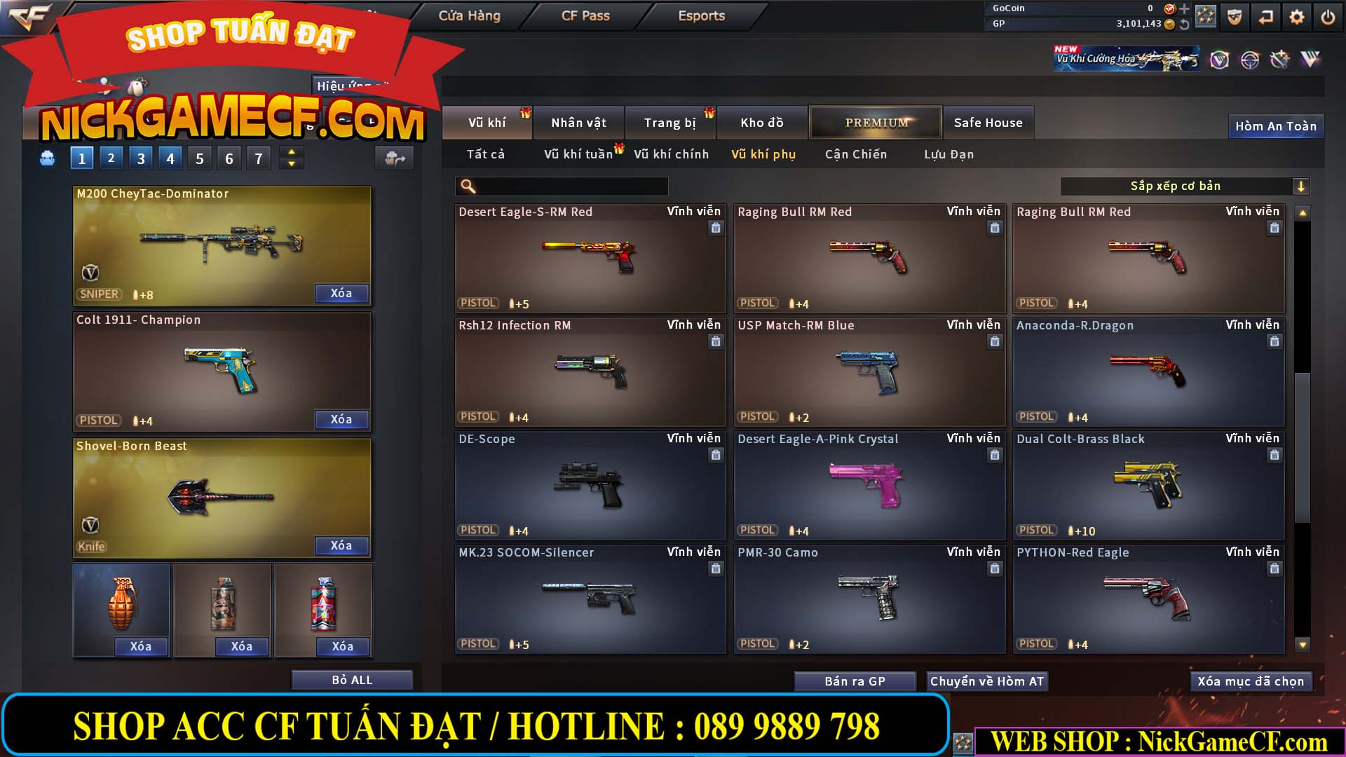 MÃ CF14130 - GIÁ : 2850K - C4 SNIP - ZOM THỦ - 25 VIP - VIP3