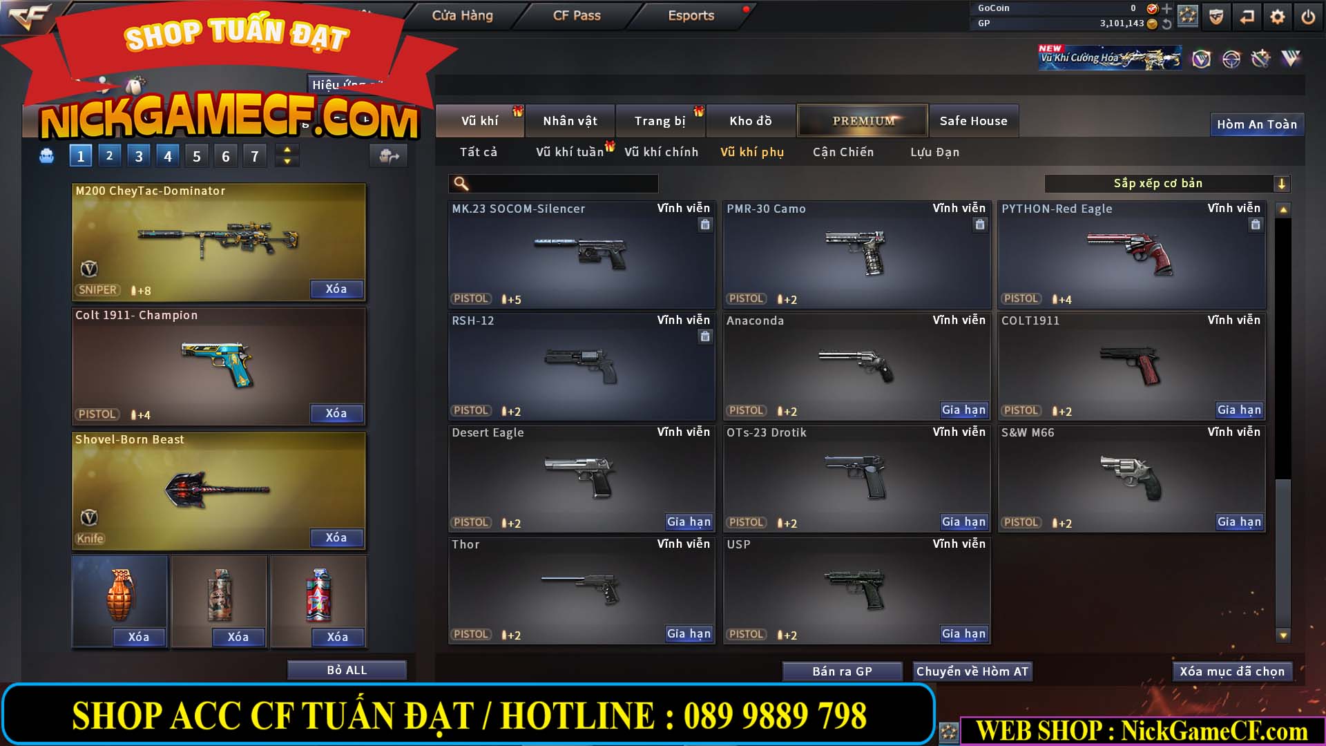MÃ CF14130 - GIÁ : 2850K - C4 SNIP - ZOM THỦ - 25 VIP - VIP3